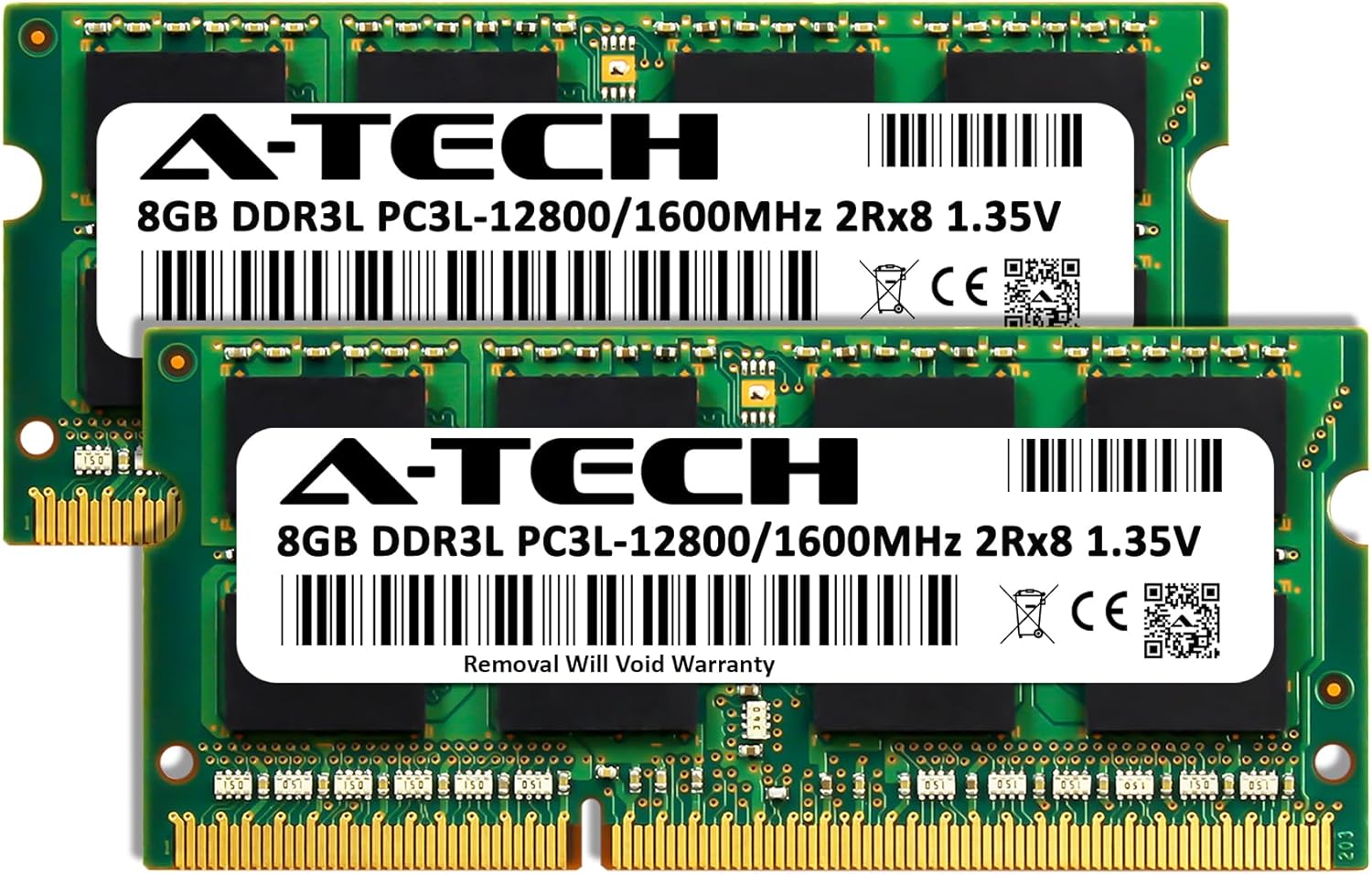 A-Tech 16GB Kit (2x8GB) RAM for Dell Inspiron 3458, 3558, 5448, 5458, 5548, 5558, 5758, 7548, 7746 Laptop | DDR3/DDR3L 1600MHz PC3L-12800 SODIMM 2Rx8 1.35V 204-Pin Non-ECC SO-DIMM Memory Upgrade