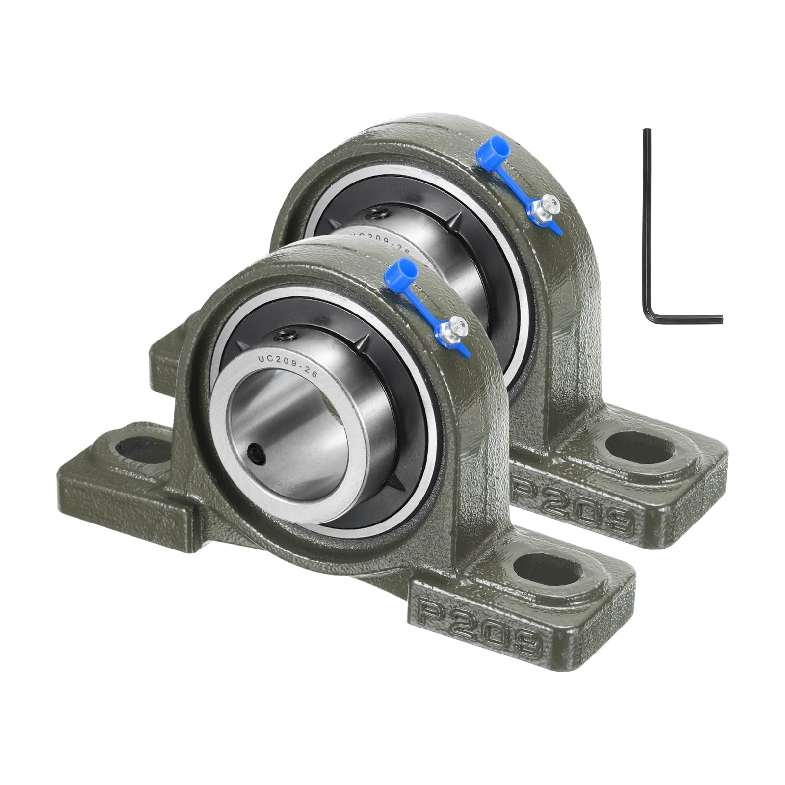 QUARKZMAN 2 Pz UCP209-26 Cuscinetti a Piastra a Cuscino Diametro Foro 1-5/8 pollici Auto-Allineanti, Base in Ghisa Massiccia Montata Cuscinetti in Acciaio al Cromo