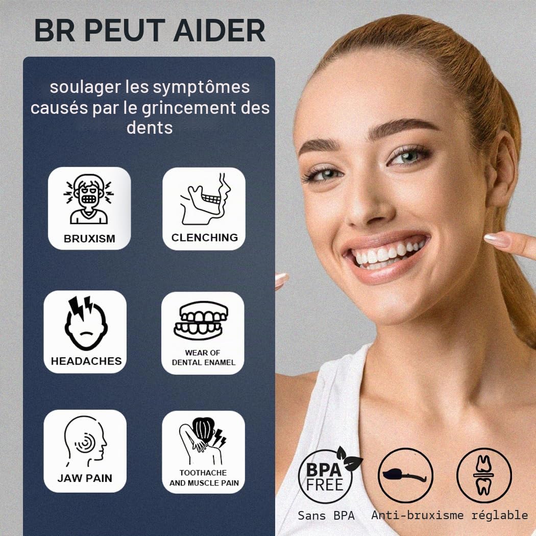 KOHEEL BR-PRO Gouttière Dentaire Ajustable contre le Bruxisme, Protège-Dents de Nuit Sans Ébullition Anti-Grincement & Serrement de Dents (Lot de 2)
