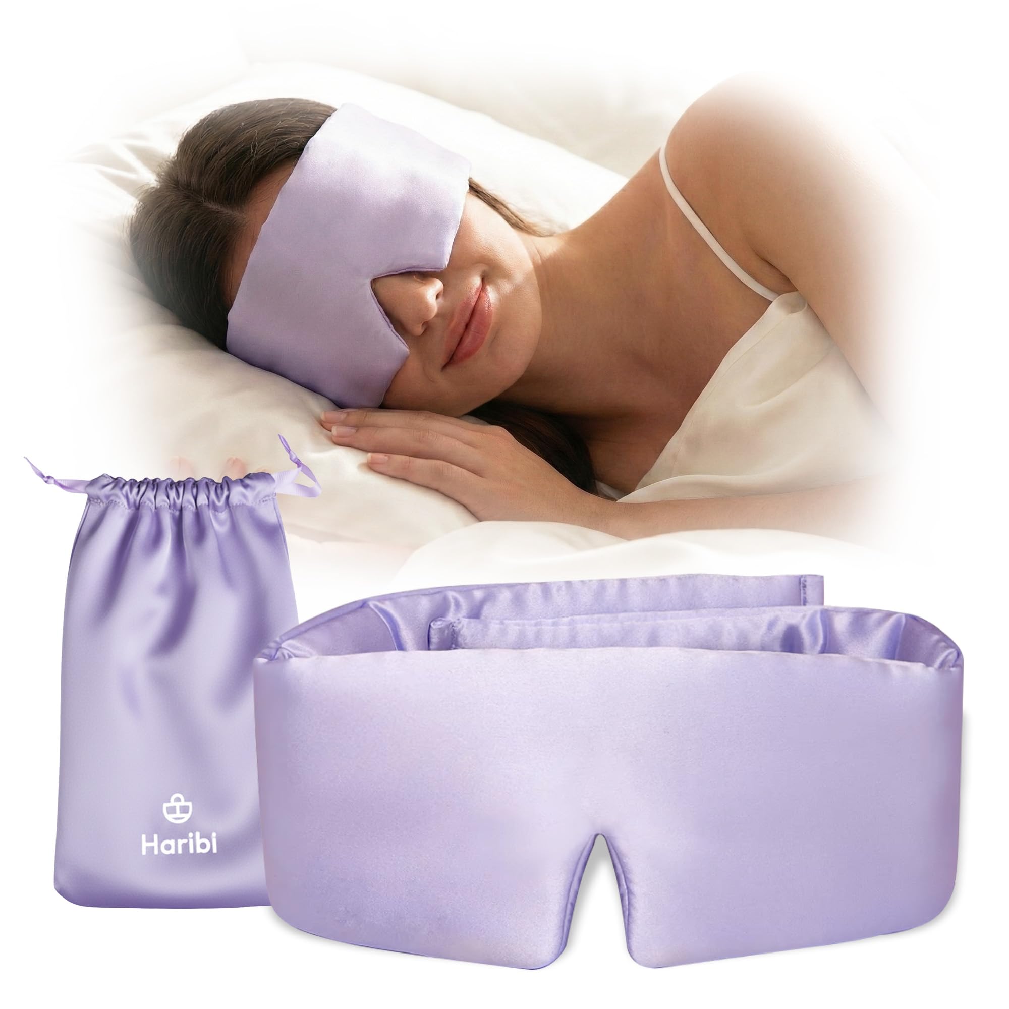 Seiden Schlafmaske aus 100% Maulbeerseide (22 Momme) – 3D Augenmaske rutschfest, druckfrei und verstellbar, inkl. Seidenbeutel, für Frauen und Männer, zum Schlafen und Reisen