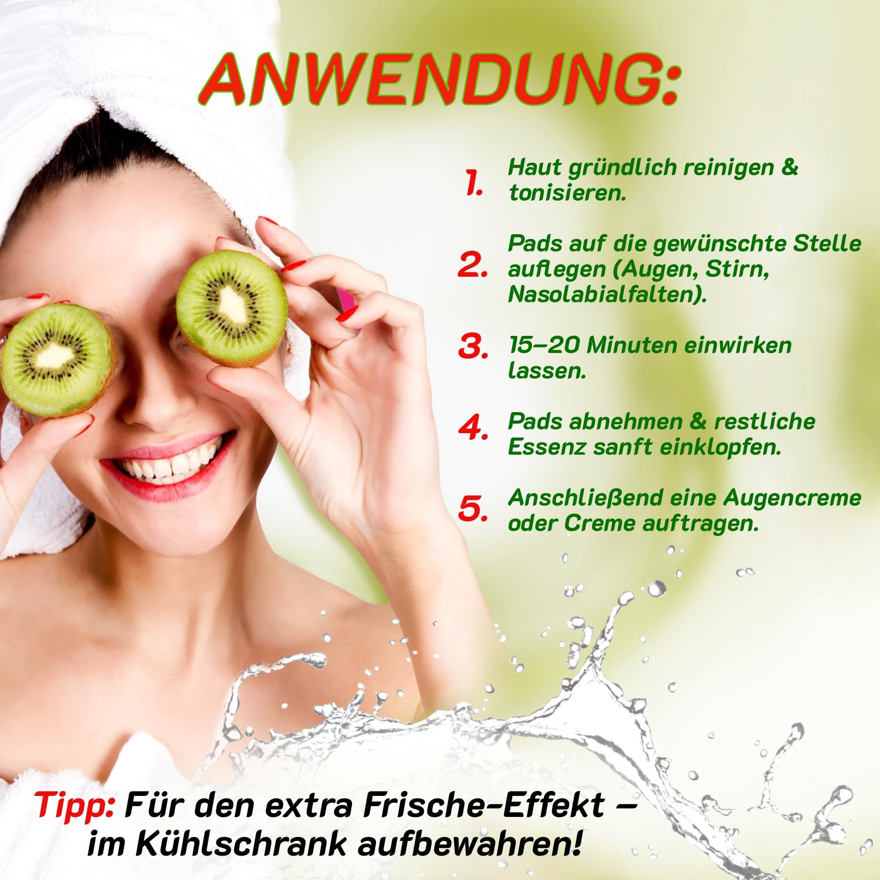 P-Beauty kolagenowe płatki pod oczy kiwi 10 x 60 sztuk – hydrożelowe maski pod oczy z witaminą C i hialuronem – przeciw zmarszczkom, opuchliznom, workom pod oczami i zmęczonym oczom