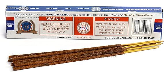 3 Packs Origional Satya Sai Baba Nag Champa Incense Sticks Joss Insence - Insense 15g Box NagChampa Agarbatti (Nag Champa)