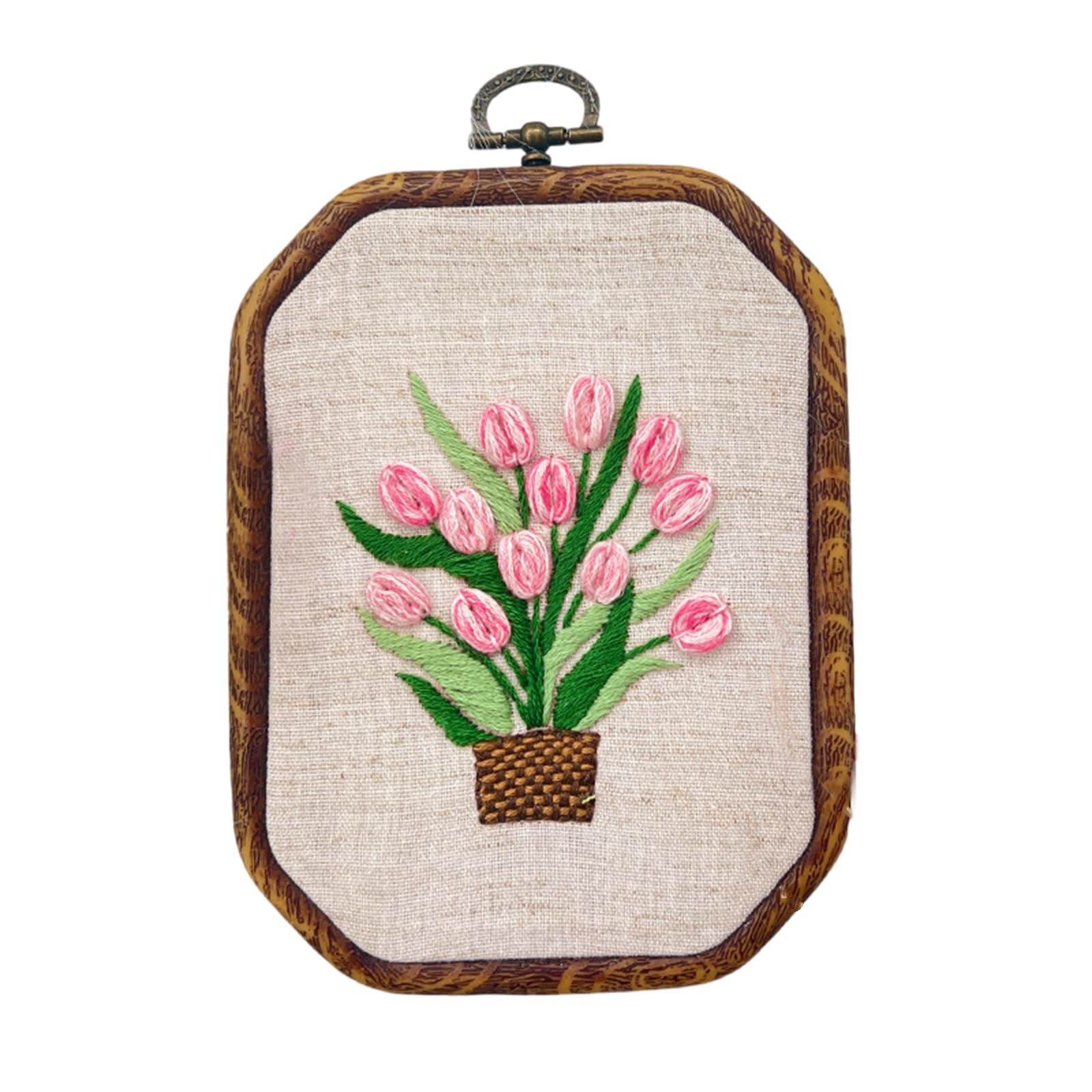 Jazuaiao Embroidery Set for Beginner with 4.3x6In Stitching Frame Instructions Embroidery Fabric Sewing Thread and Needle Set