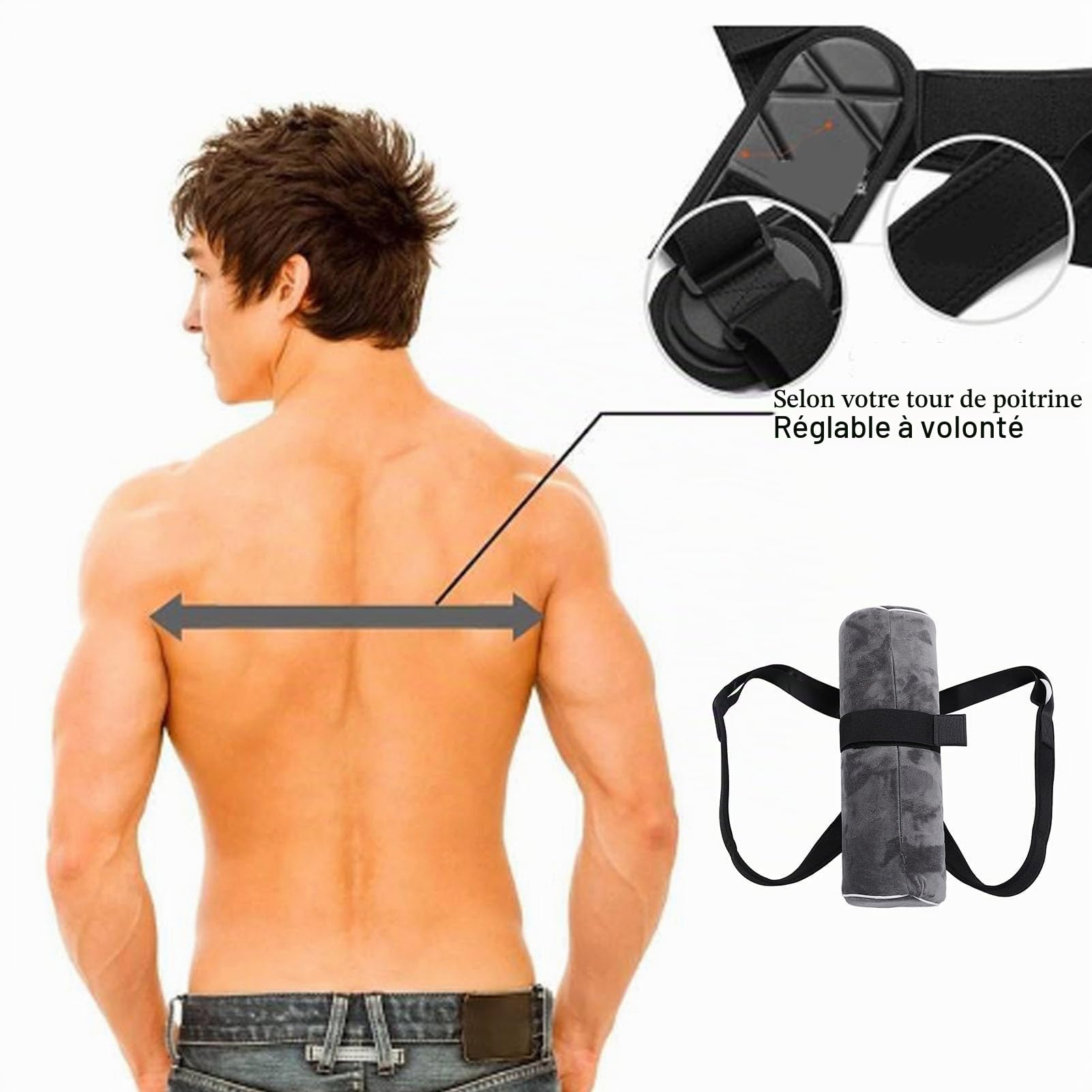Sac à Dos de Couchage Latéral pour L'apnée du Sommeil, Oreillers Anti-ronflement, Position de Sommeil Latérale Anti-ronflement, Entraîneur pour la Position de Sommeil pour (S 40