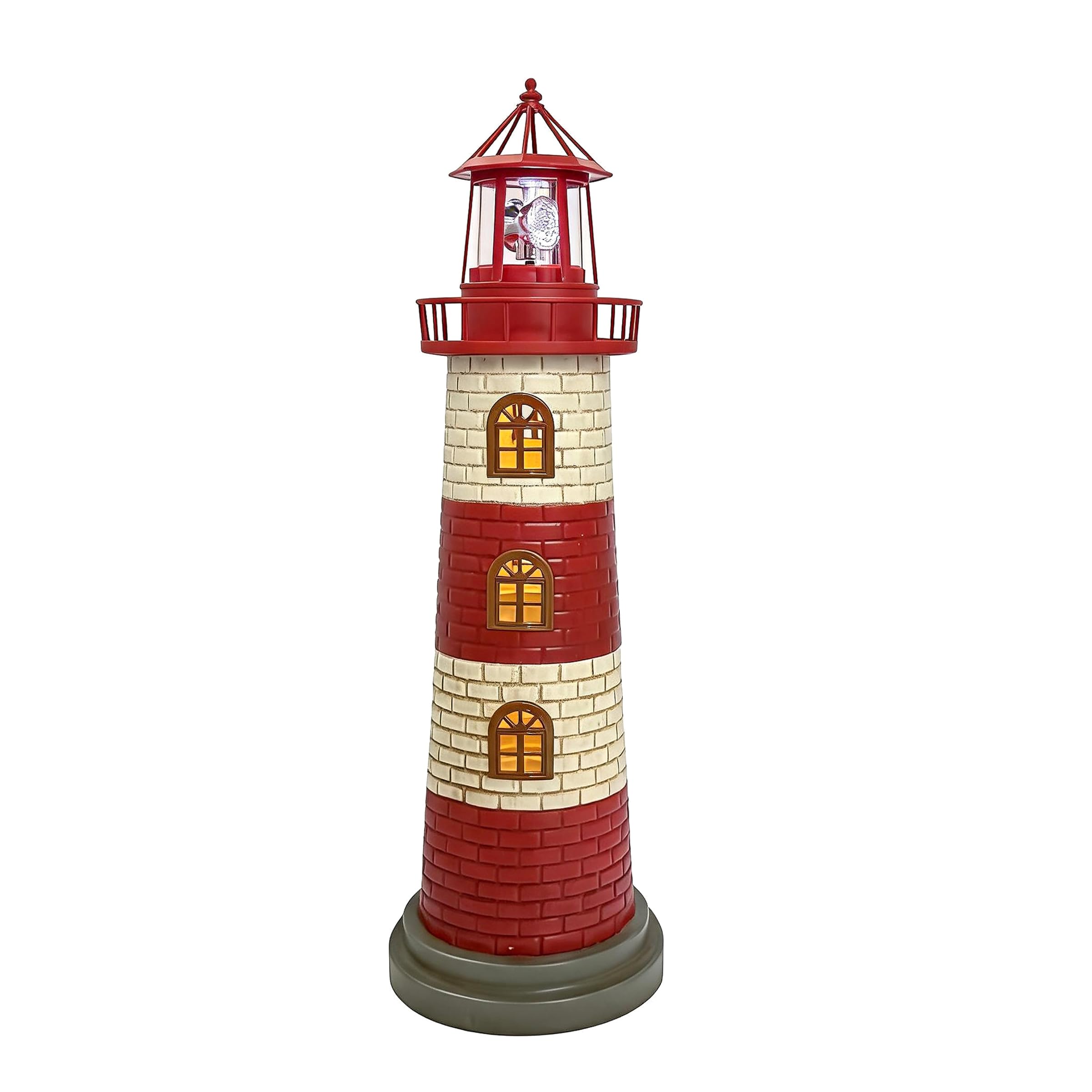 Aokudoni Solar Lighthouse 23 inch Wrought Iron Red