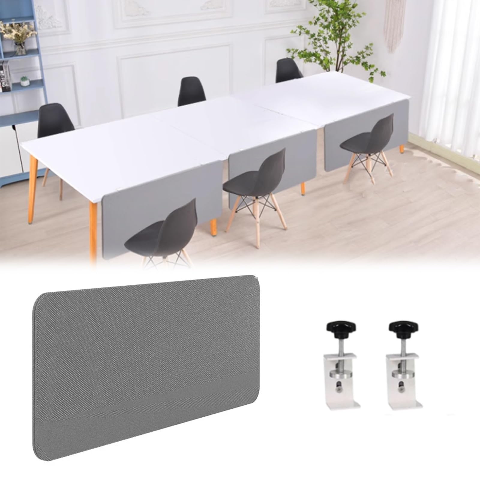GJZQDKX 60cm Tall Desk - Soundproof Under Desk Divider Office Cubicle Partition for Noise and Visual Distraction Reduction (Dark Gray 80x60cm)