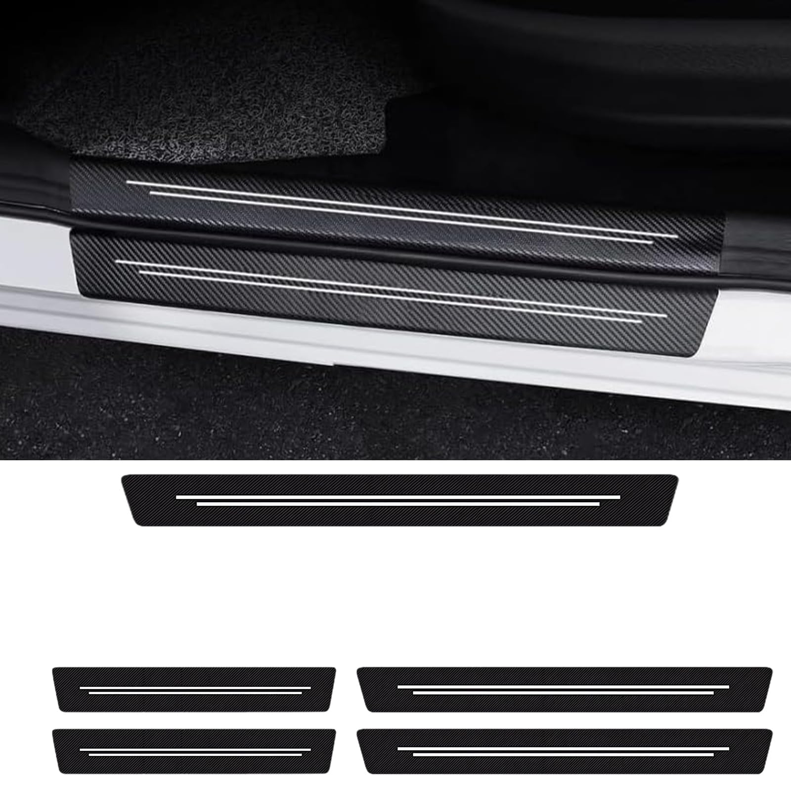 WENINETIES 5 Pcs Door Sill Protectors for Espace Vi 2023 Door Entry Guard Scratch-Resistant Scuff Plate Car Accessories
