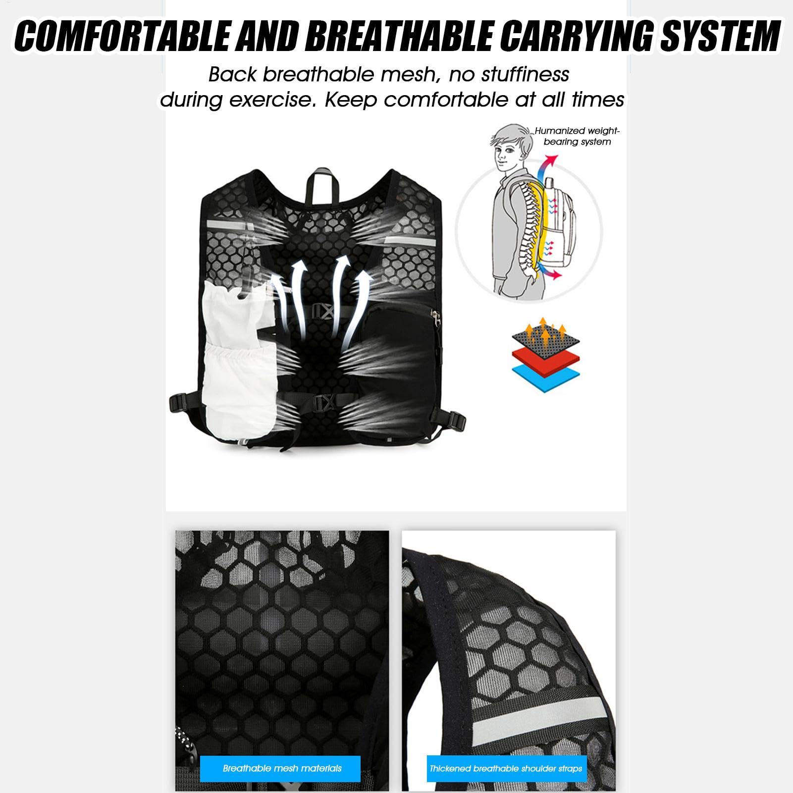Gilet de course pour les hommes, gilet en cours d'exécution pour les femmes | Running Vest Chest Téléphone Téléphone | Fournitures sportives légères, réglables, randonnées en plein air, entraînement d