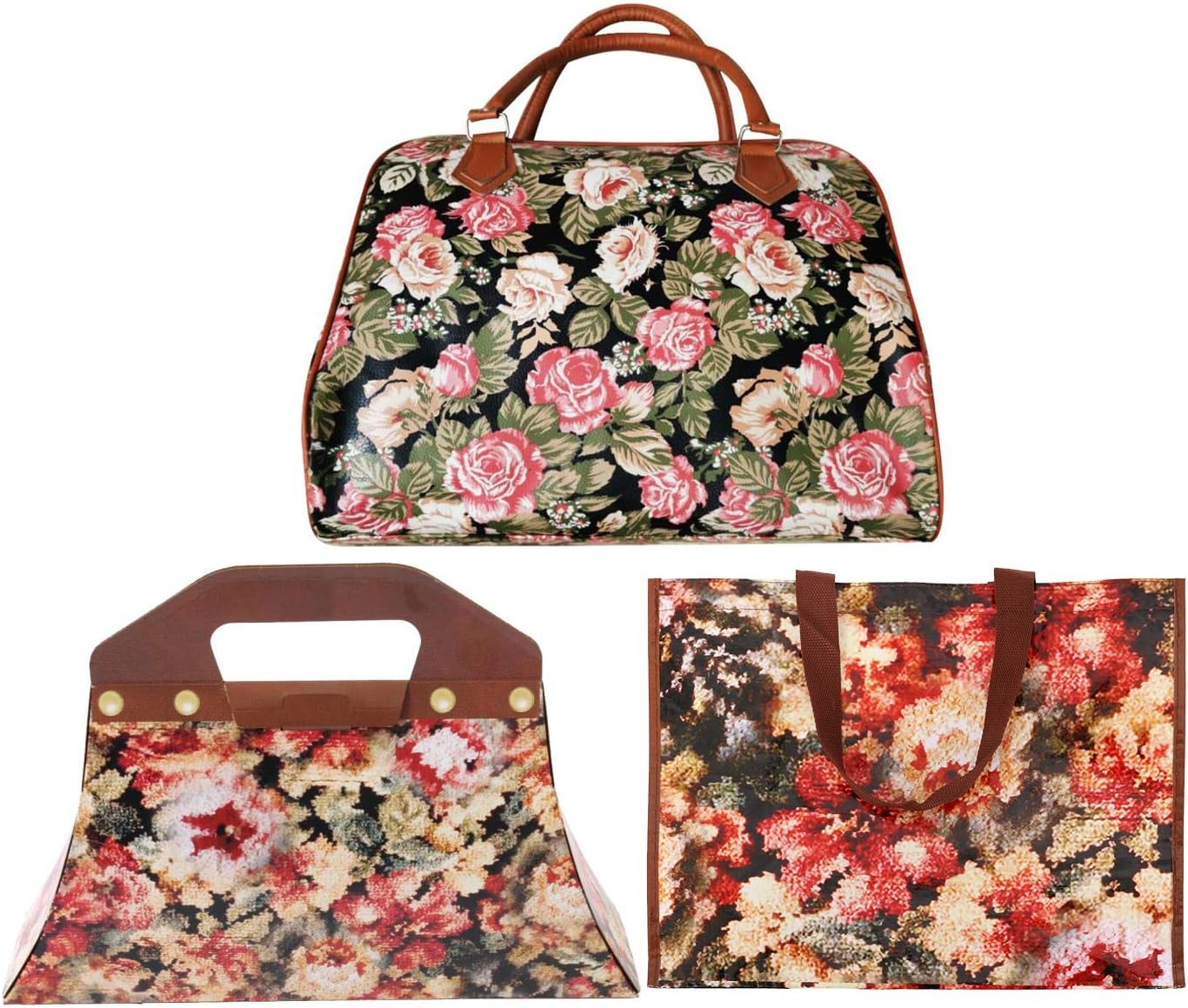 floral carpet bag