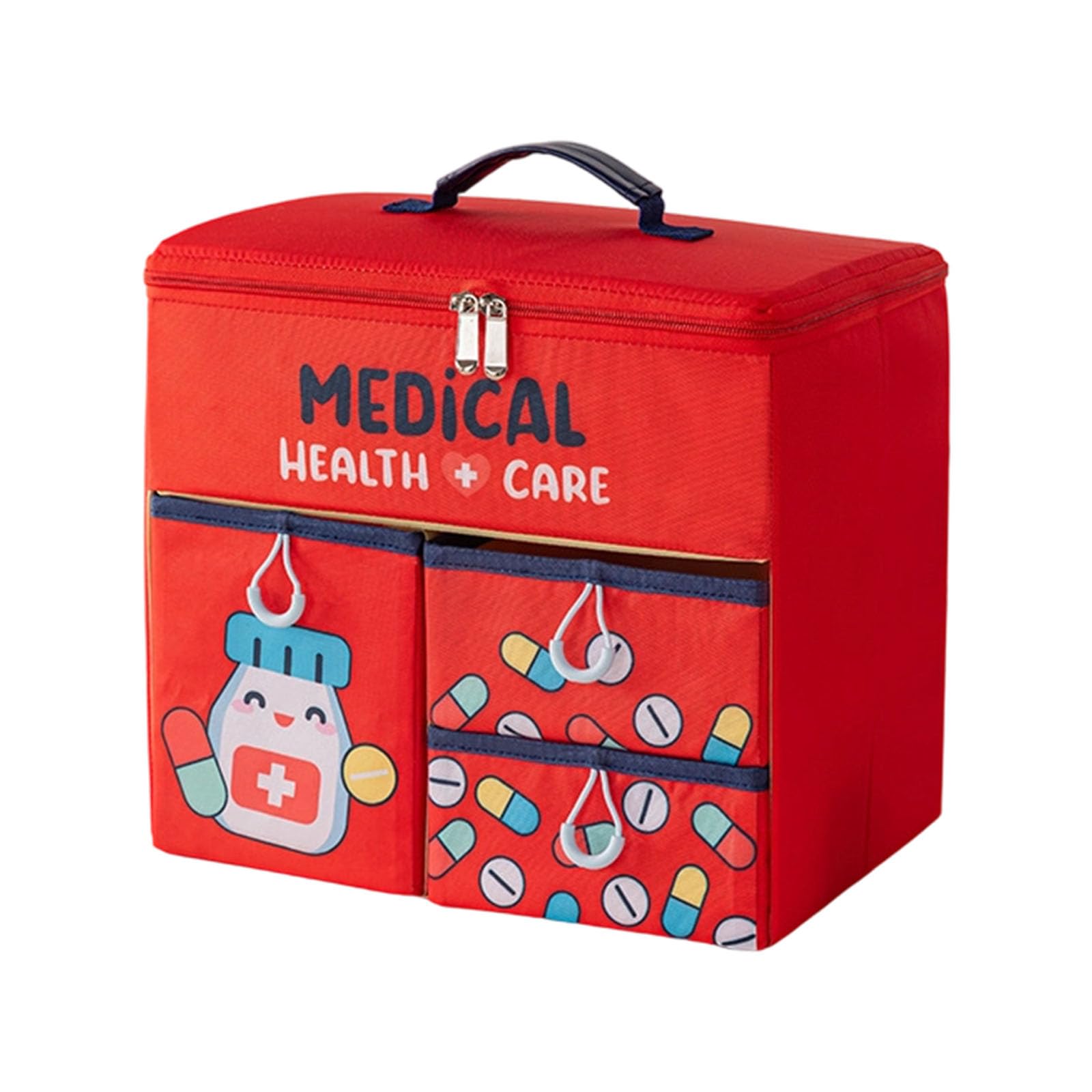 Xjdzineq Polyester Medicine Storage Bag Foldable Multiple Layer for Damp Environment Protective and Living Solution Medicine Box