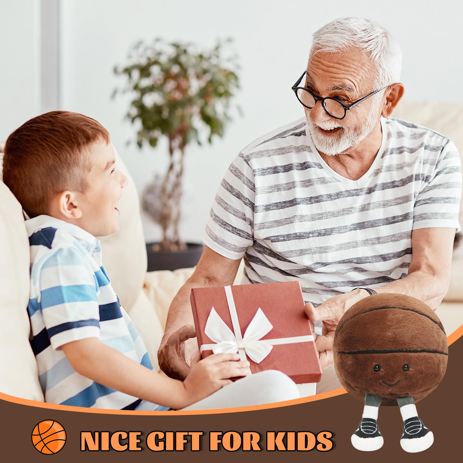 Capaneus Pallacanestro di peluche, cuscino di pallacanestro, giocattolo di peluche di pallacanestro,regalo di pallacanestro per gli amanti della pallacanestro e le ragazze dei ragazzi