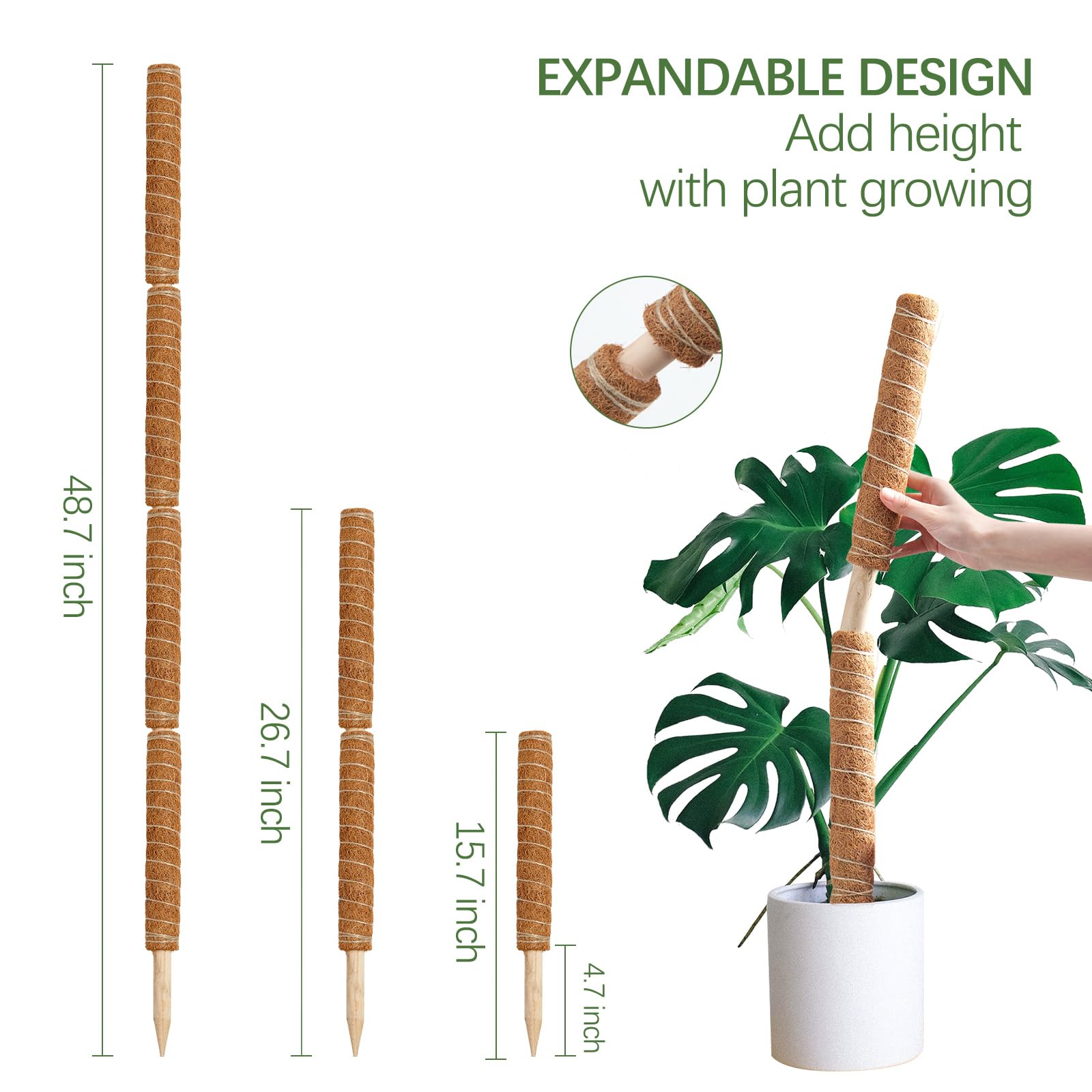 Joyhalo Moss Pole - 26.4 Inch Moss Stick for Potted Plants