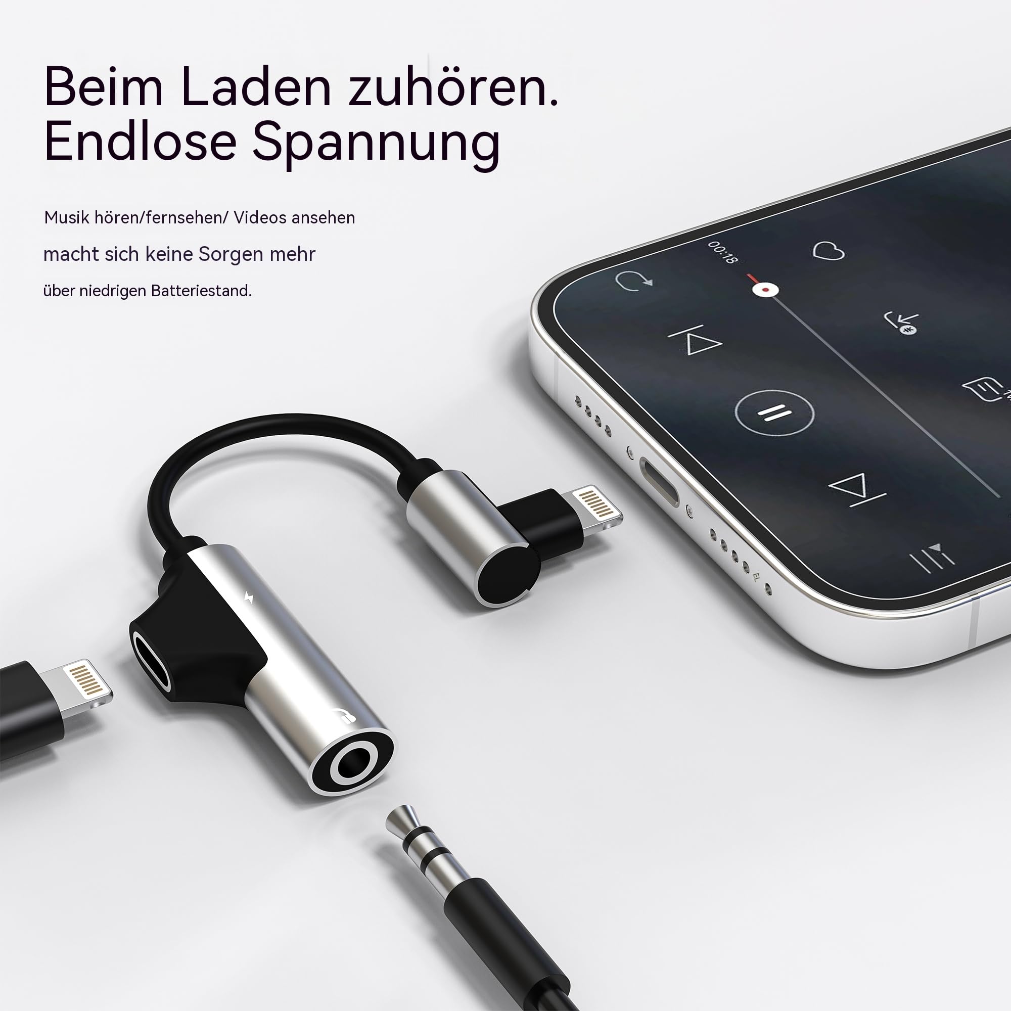 Adapter Lightning na Jack 3,5 mm Słuchawki Aux dla iPhone'a 14 13 Pro Max dla Apple Kabel audio Rozdzielacz ładowania Konwerter samochodowy iPada Połączenie Gniazdo słuchawkowe Ładowarka kabla