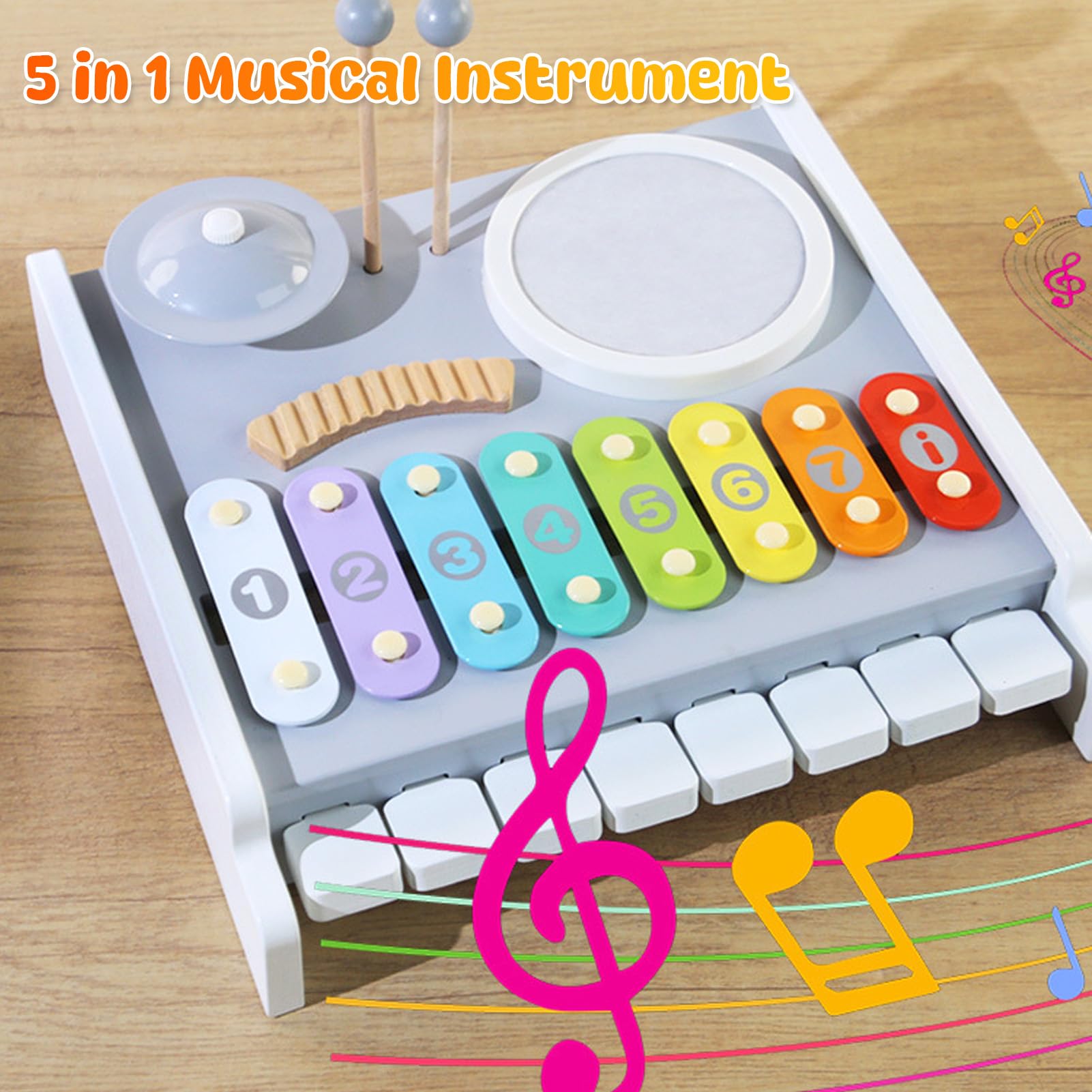 Cuifati Drewniana Muzyka Perkusja, Kolorowe Instrumenty Muzyczne dla Dzieci dla Małych Dzieci