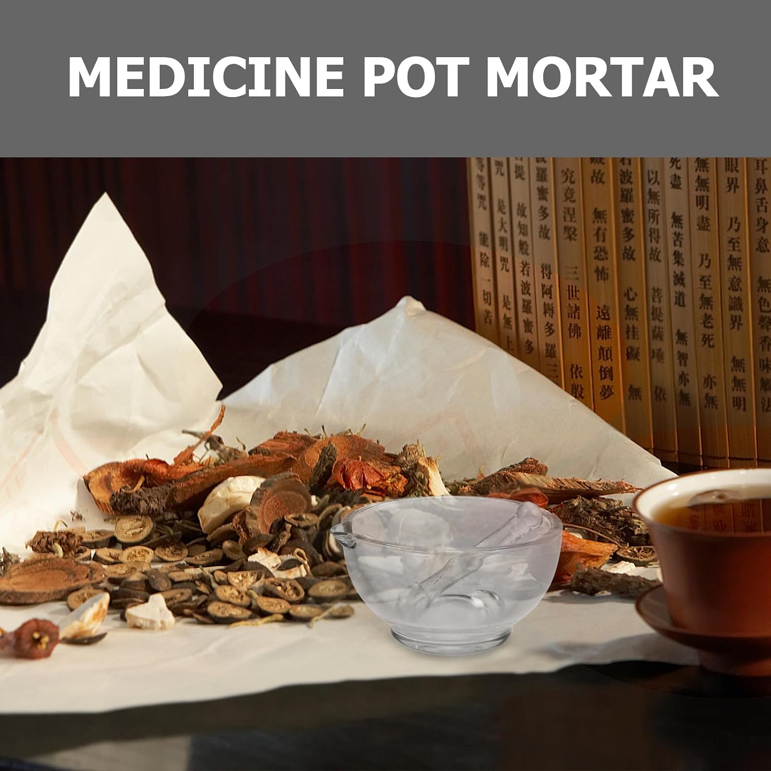GLEAVI Glass Mortar and Pestle Set 12cm with Grinding Bowl for Garlic Crushing and Medicine Grinding Household Spice Seasoning Tool for Kitchen and Restaurant Use