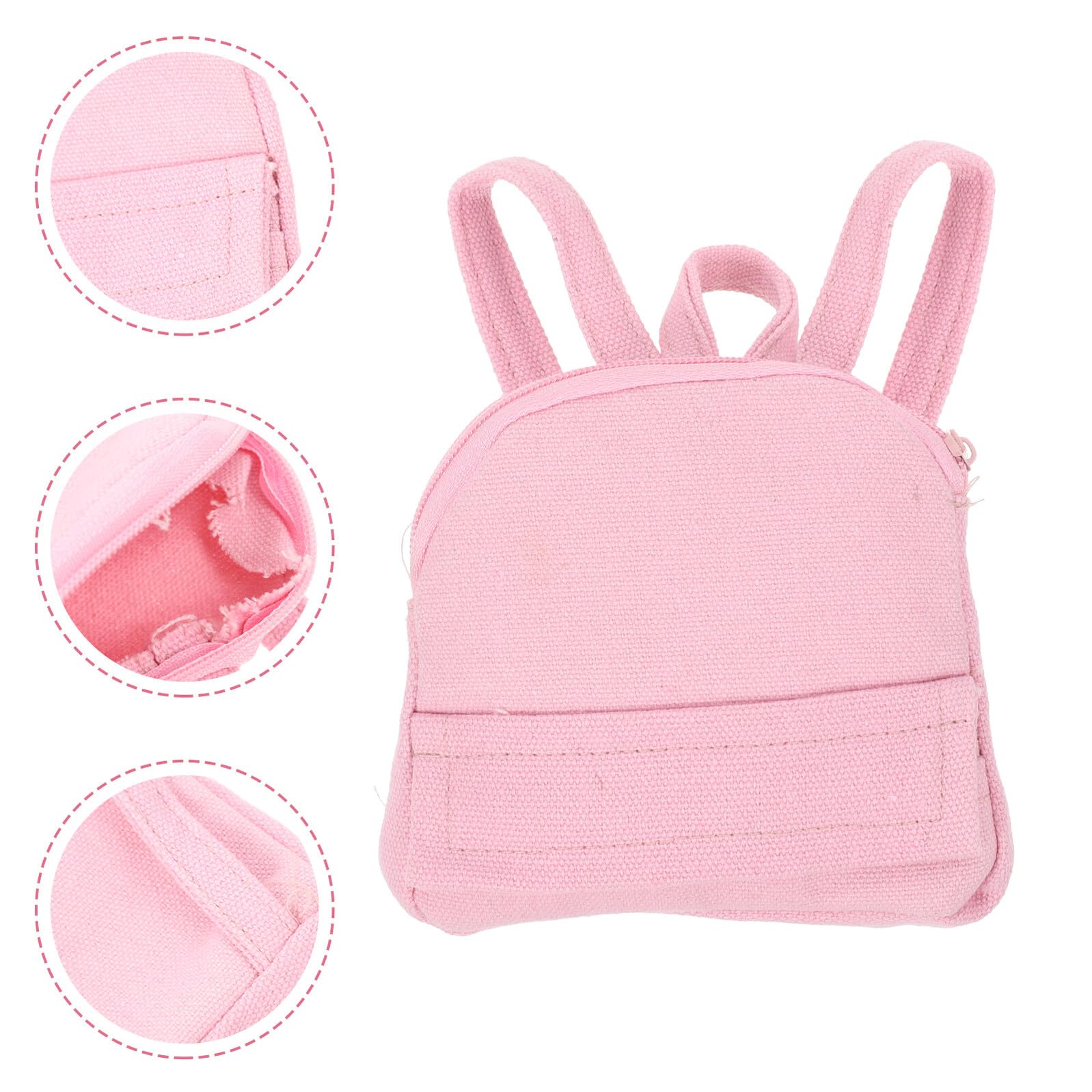 GLEAVI Kleiner Rucksack für 18 Zoll Puppen Puppenrucksack aus Stoff in Rosa Geeignet zum Spielen und Modisch für Kinder als Puppenaccessoire
