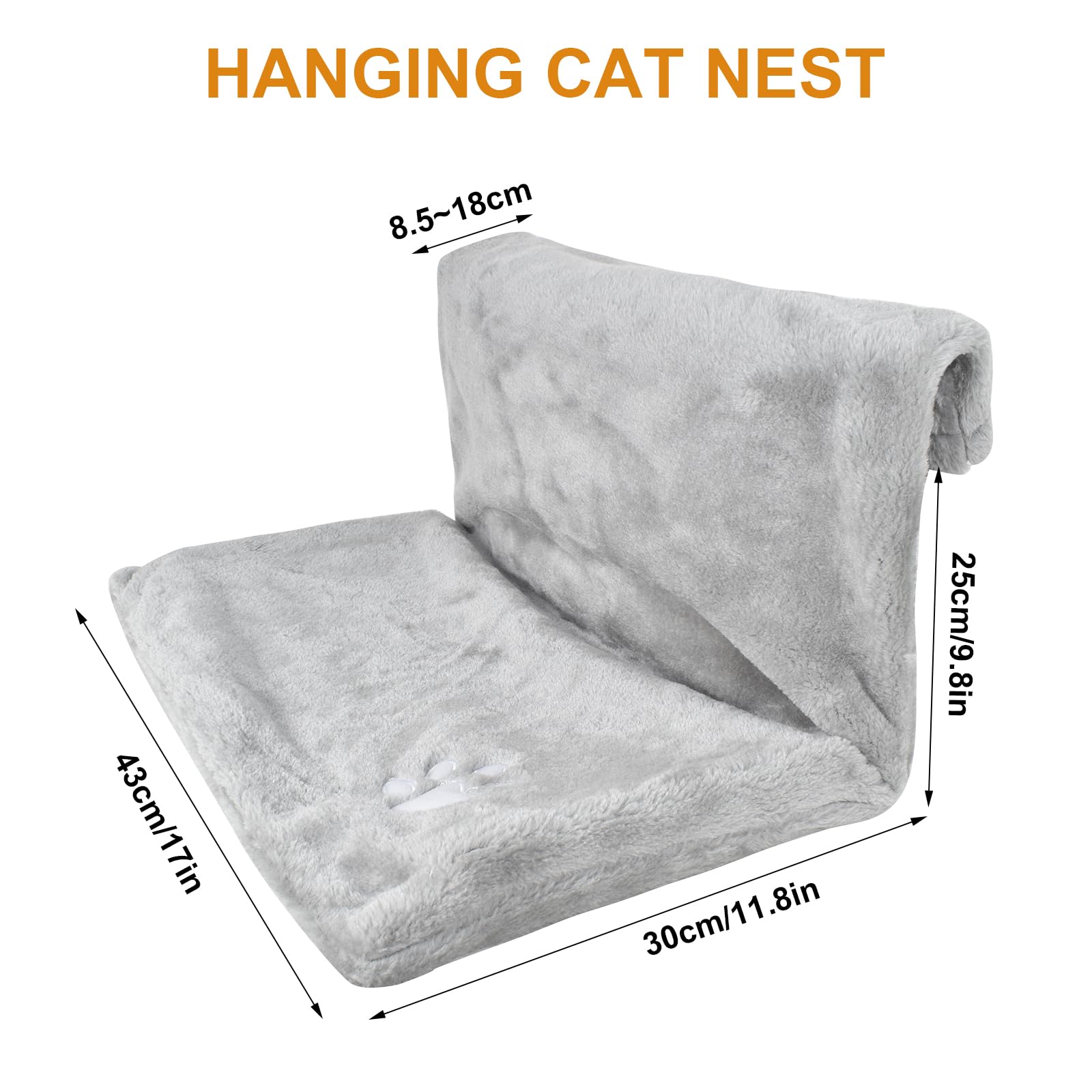 Cuccia da Termosifone per Gatti, Letto per Termosifoni per Gatti, Appendere Amaca Gatto Termosifone Letto Gatto, Amaca per Riscaldatori, Termosifoni per Tutti i Comuni (Grigio)