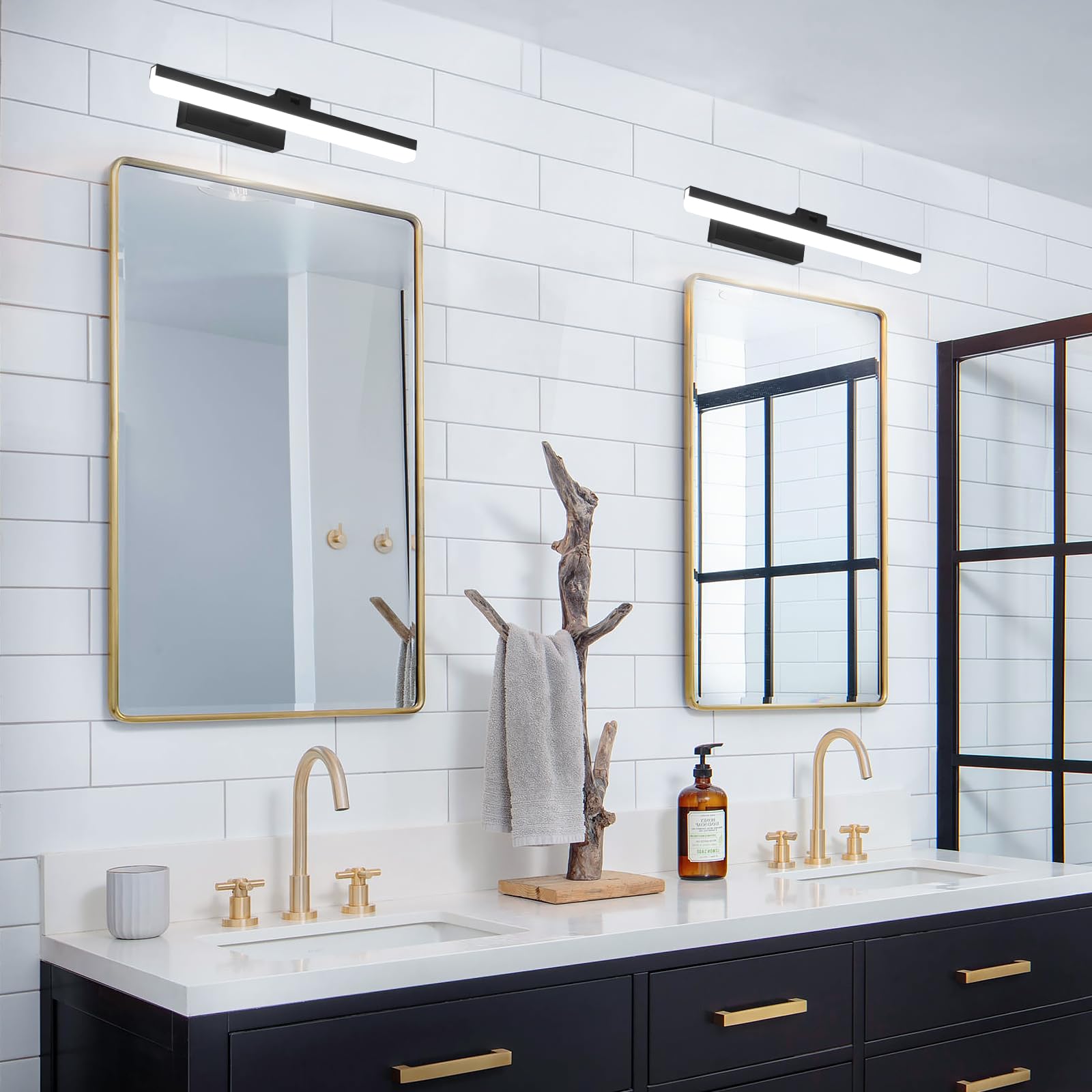 DELIPOP Lámpara LED de Espejo 9W1200LM Para Baño, Blanco Frío 6500K, IP44 Impermeable, Aplique de Pared Moderno 230V