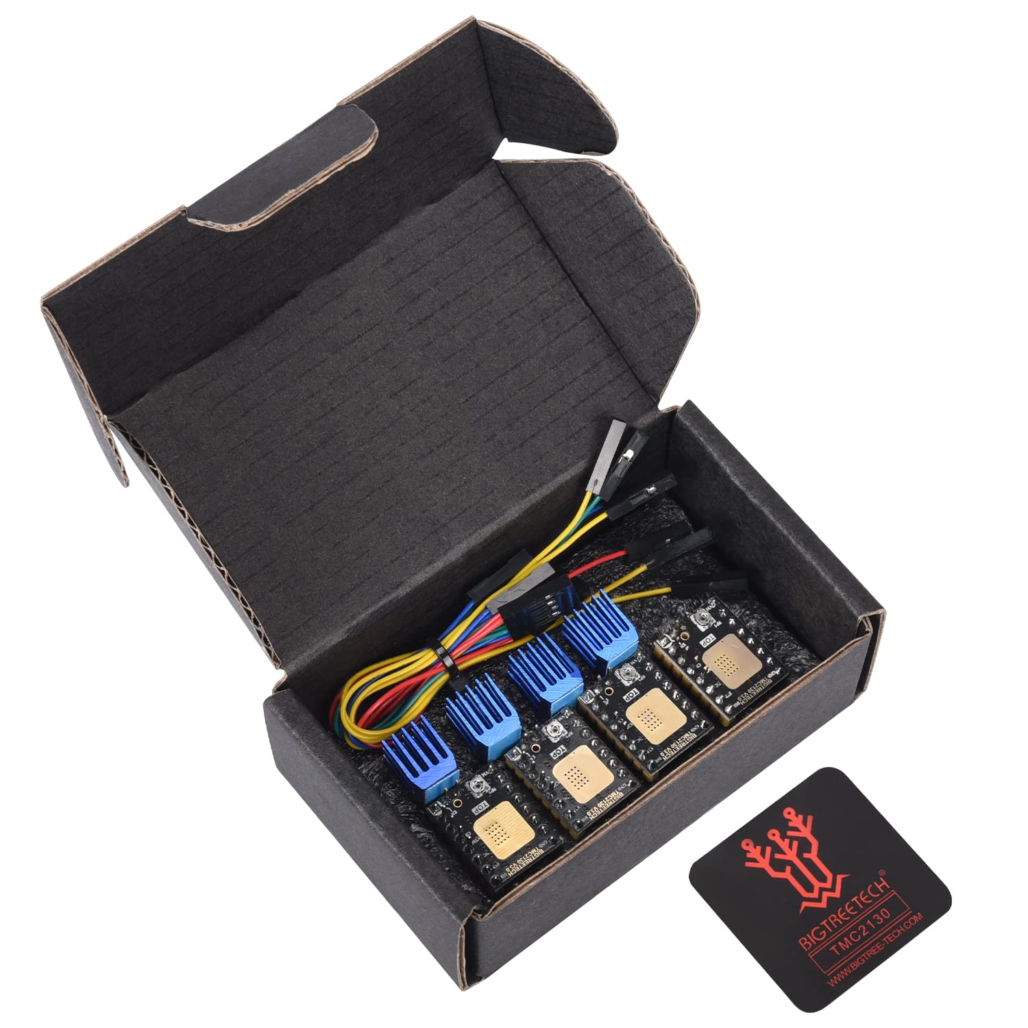 BIQU Ultra-Silence TMC2130 V3.0 SPI Controlador de motor paso a paso con disipador de calor para placa de control SKR V1.3 MKS GEN L rampas 1.6 / 1.5 (4 piezas / juego)