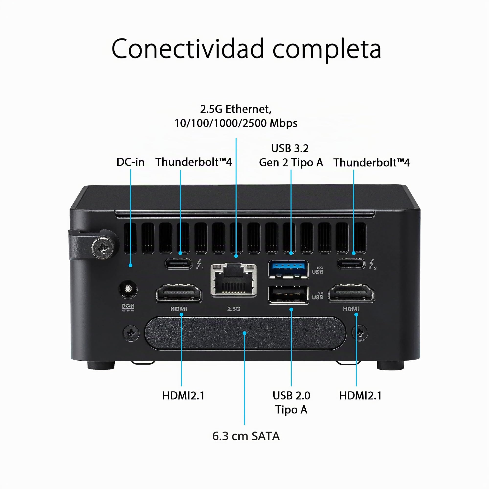 ASUS NUC 14 Pro - Ordenador de sobremesa Barebone (Intel Core Ultra 5 125H, Intel ARC Graphics, sin Memoria, sin Almacenamiento, sin SO), Tall, sin Cable, MTL-H 28W (U5 125H)