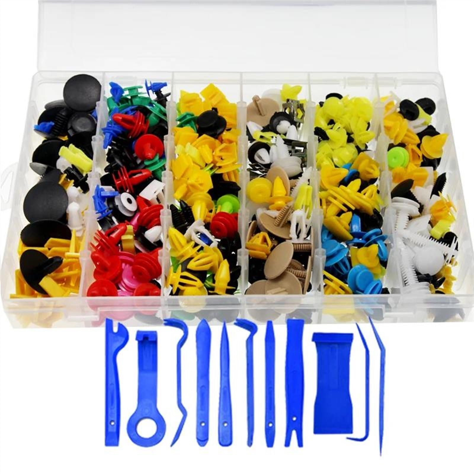 Schraubenzubehör 510PCS Werkzeuge Für Auto Tür Panels Stoßstange Abdeckung Fender Automotive Kunststoff Befestigungen Boxed Kit Fastener Clips(510pcs 11pcs tool)