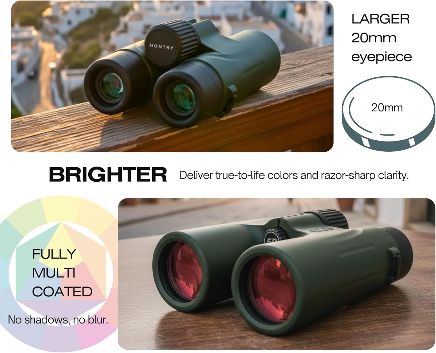 Hontry 8x42 Binoculars with IPX6 Waterproof Protection for Bird Watching, Hunting, Cruise Ship, Travel and Safari - Image 7