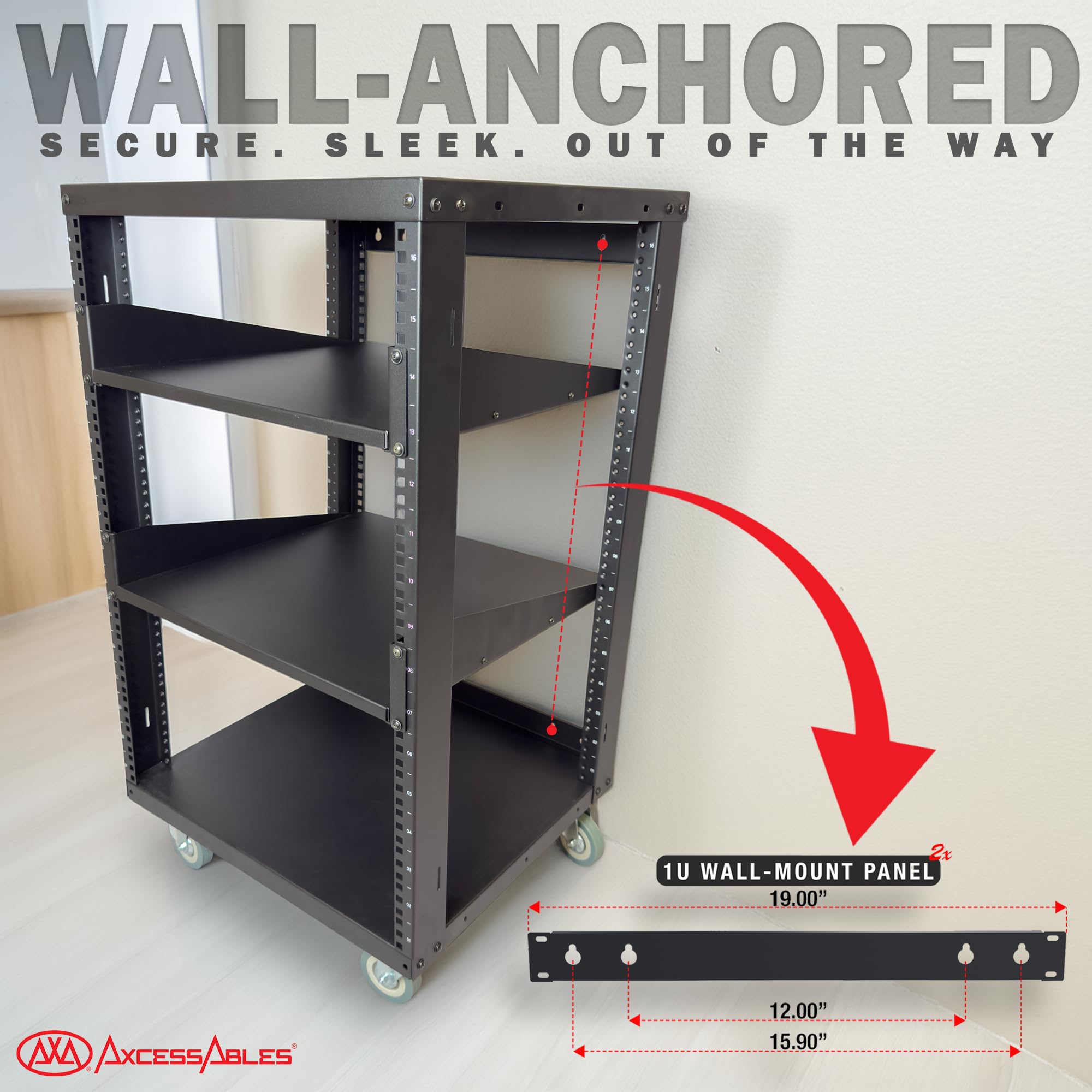 Amazon.com: AxcessAbles 16U Open Frame Network & AV Rack with