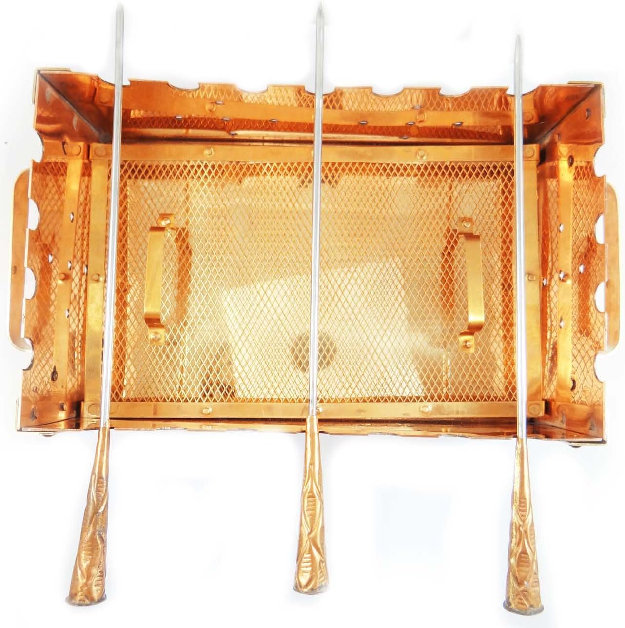 Traditional Copper Table Tandoor Rectangular Tikka Warmer Snack Warmer