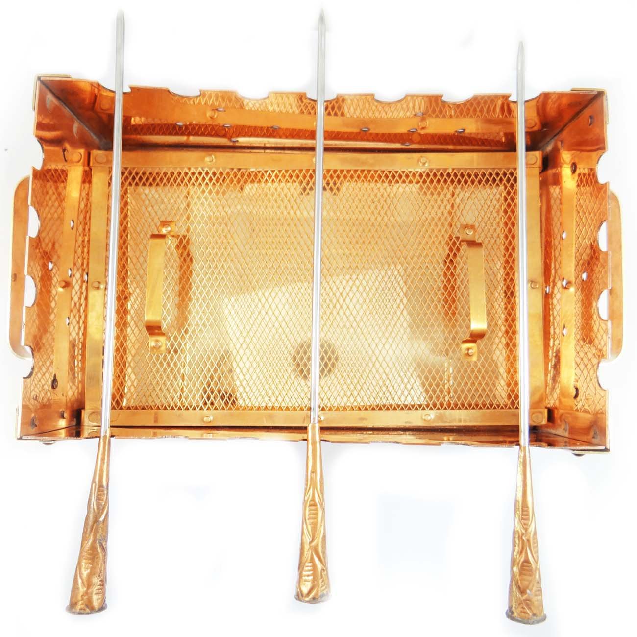 Table en cuivre tandoor rectangulaire pour garder vos tikkas chauds