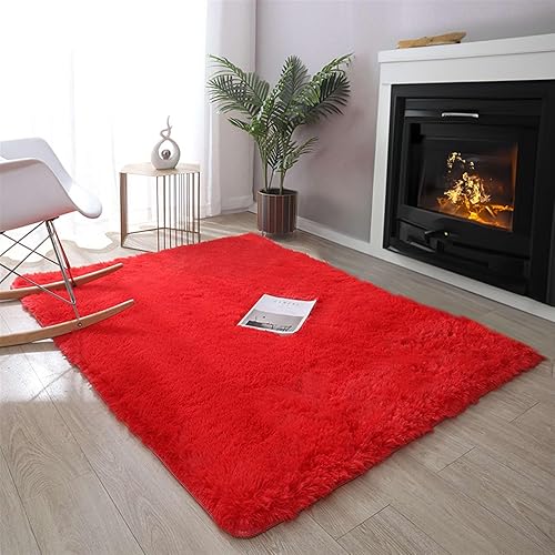 Miniatura 11 de SK Studio Alfombra peluda para dormitorio, sala de estar, alfombra lanuda antideslizante, alfombra interior para apartamento, dormitorio, cuarto