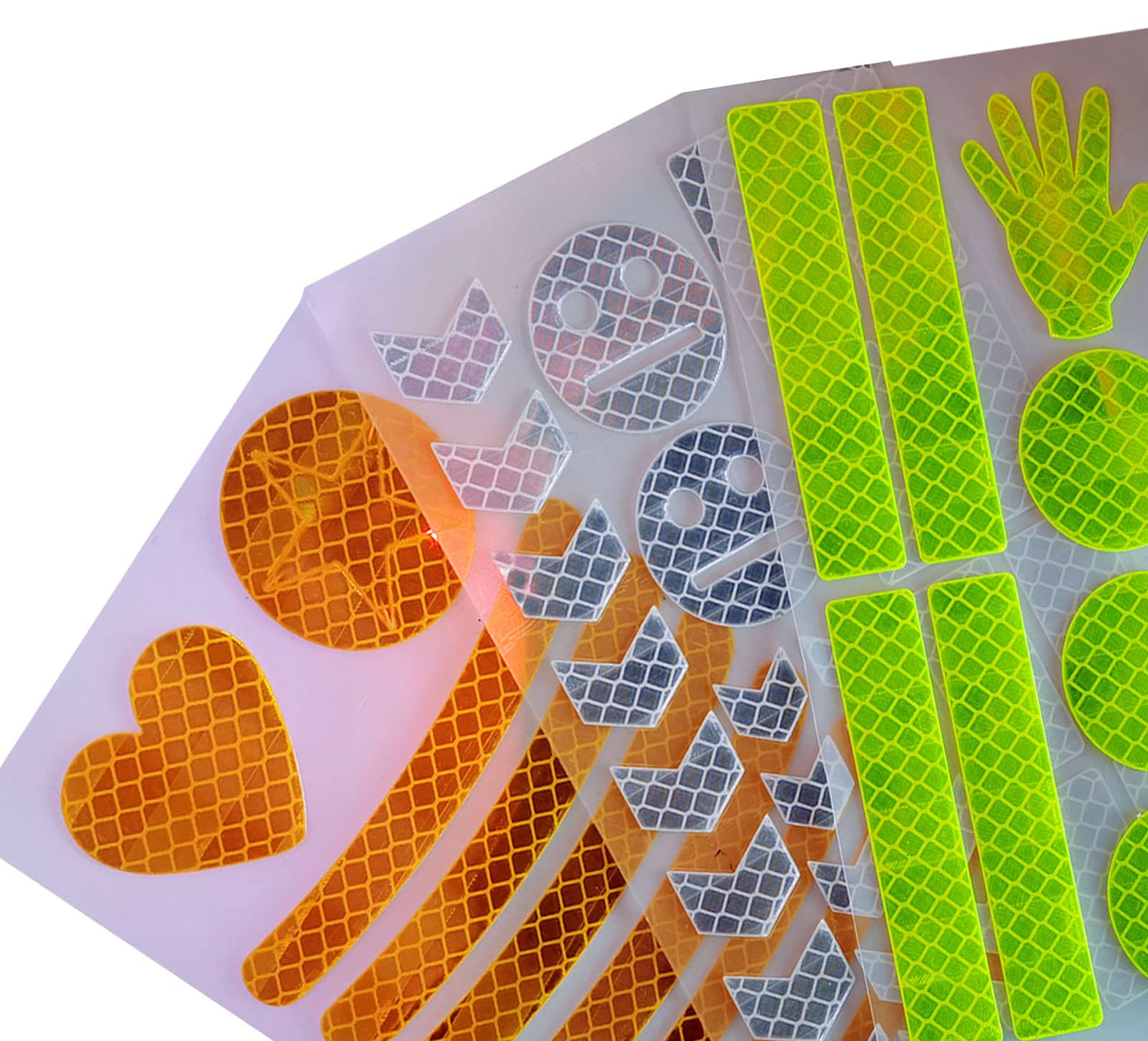 HUAXI 47 pcs Reflective Stickers for Helmet Bicycle, Bike reflectors, Reflective Stickers for Hard Surfaces Motorcycle, Helmets, Bicycles, Strollers, Wheelchairs (3 Pack, 6.7 x 4.1 Inches)