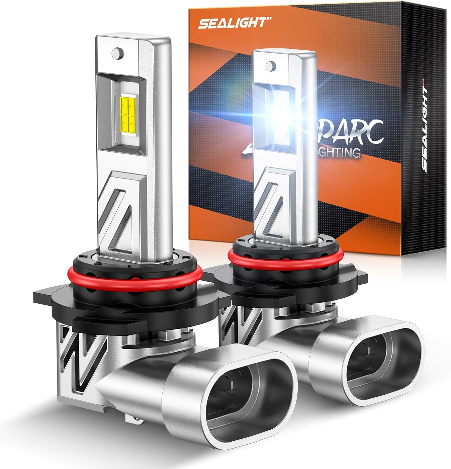 SEALIGHT HB4/9006 LED Light Fog Bulb, 8X Super Brighter than Halogen, 6500k White IP68 Waterproof with Cooling Fan, Quick Install Plug and Play, Pack of 2