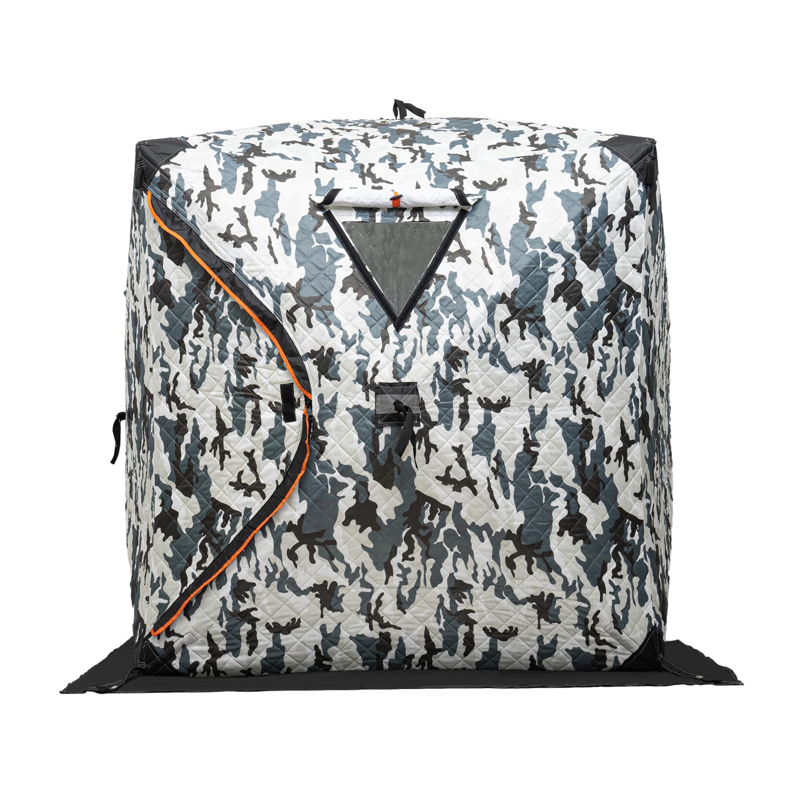 Quadratisch Camouflage Tragbares Zelt zum Eisfischen, Unterstand zum Fischen Thermisches, für Camping, Wandern, Angeln, Surfen, Outdoor-Abenteuer 145 * 145 * 165 cm