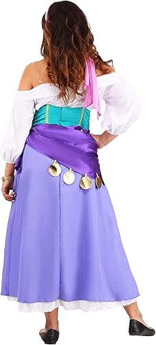 Miniatura 2 de Disguise Disfraz de Esmeralda de Notre Dame para mujer, Púrpura, blanco