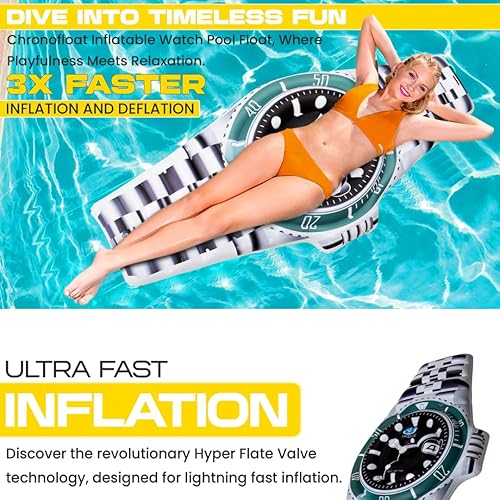 Miniatura 6 de CHRONOFLOAT Flotador inflable para piscina  Flotador inflable de PVC duradero para piscina  Esenciales de playa de verano, decoración de piscina,