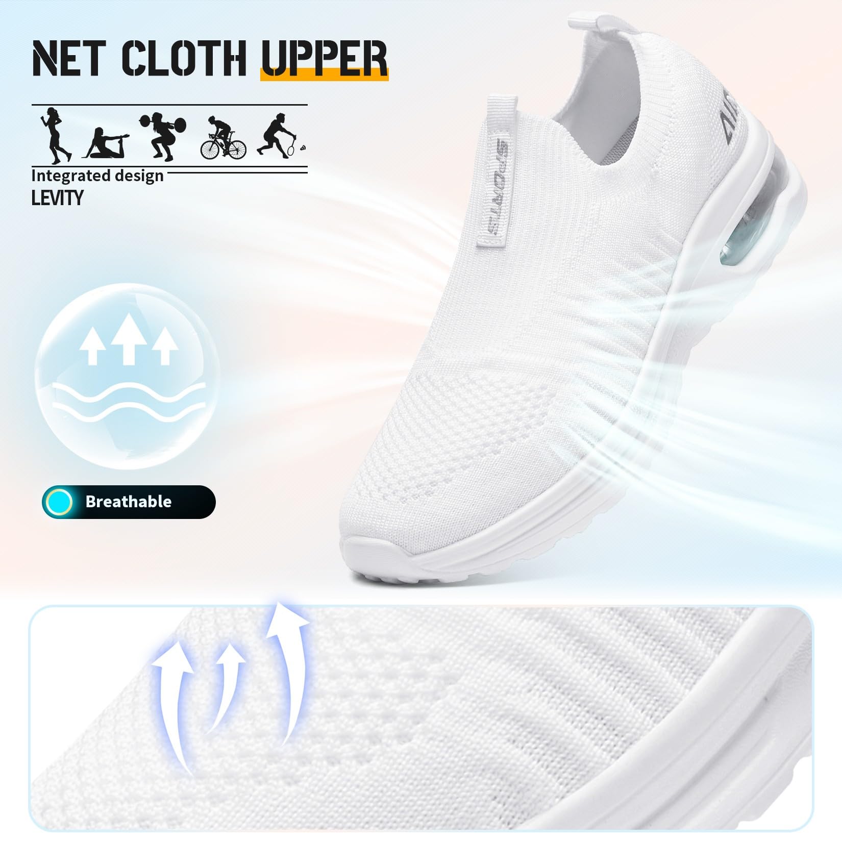 Zapatillas de Deporte Mujer Casual Mesh Sneakers sin Cordones — view 2