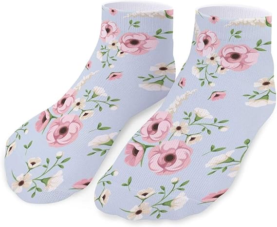Amazon 靴下 レディース ソックス くるぶしソックス 脱げない 花柄 靴下 可愛いソックス 通気性 吸汗 速乾 フィットネス フットカバー 女の子 短い ショート 通学 通勤 スーポツ 滑り止め フリーサイズ プリント フットカバー スニーカーソックス 通販