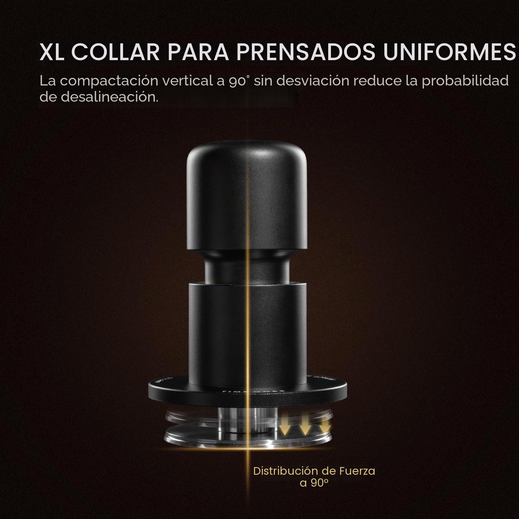 TIMEMORE Tamper de café de 58 mm - Tamper de espresso de impacto de acero inoxidable y aluminio con retroalimentación acústica para baristas, herramienta manual de tampado con resorte para