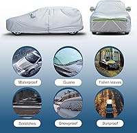 Vista 4 de AUQDD Funda de automóvil sedán de 6 capas de alta calidad, impermeable, para todo tipo de clima, resistente a la intemperie, protección solar UV