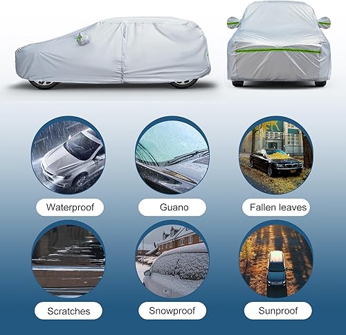 Miniatura 4 de Funda de automóvil de camión de alta calidad de 6 capas impermeable, resistente a la intemperie, protección solar UV, nieve, polvo, tormentas,