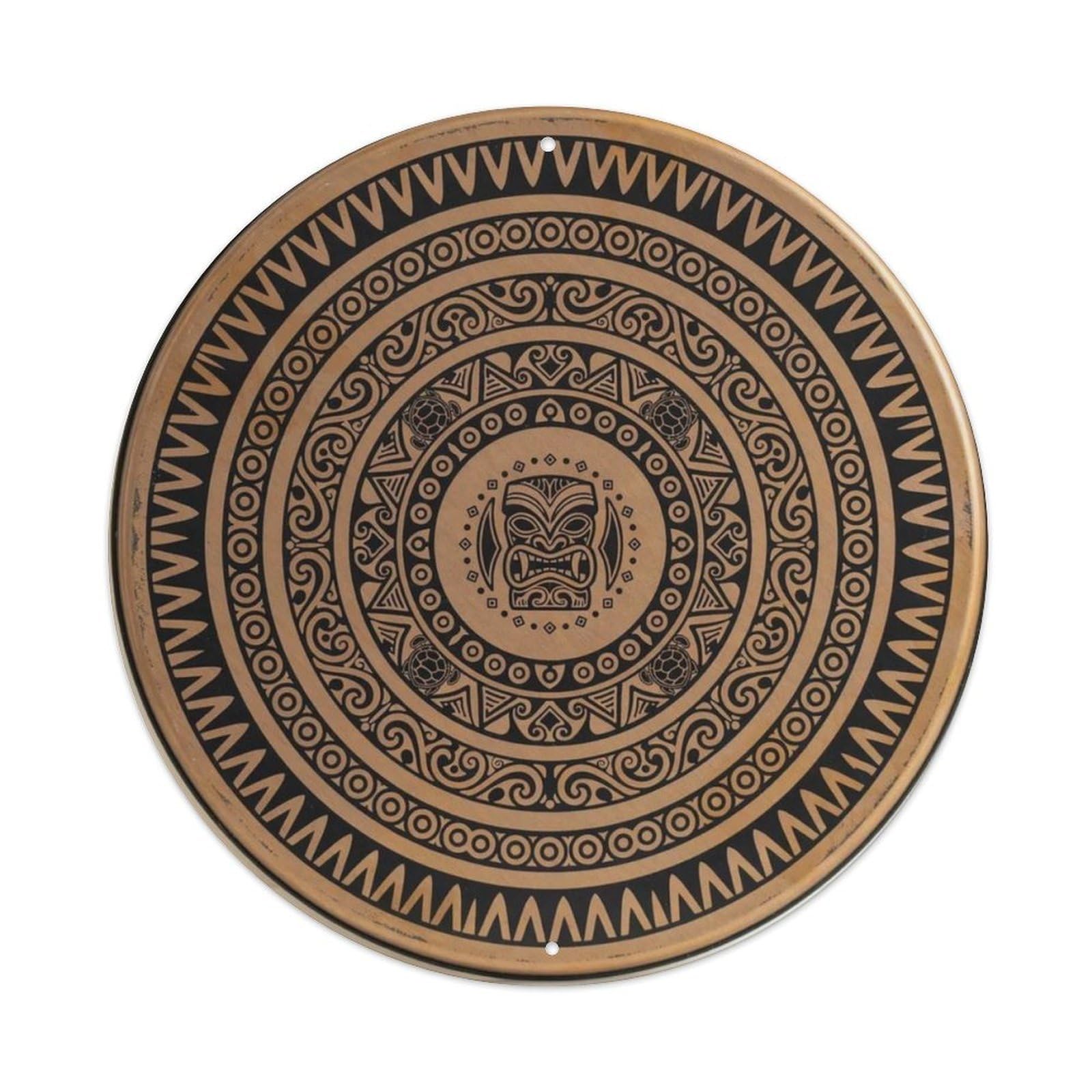 Round Hawaiian Tattoo Art Metal Tin Sign Plaque