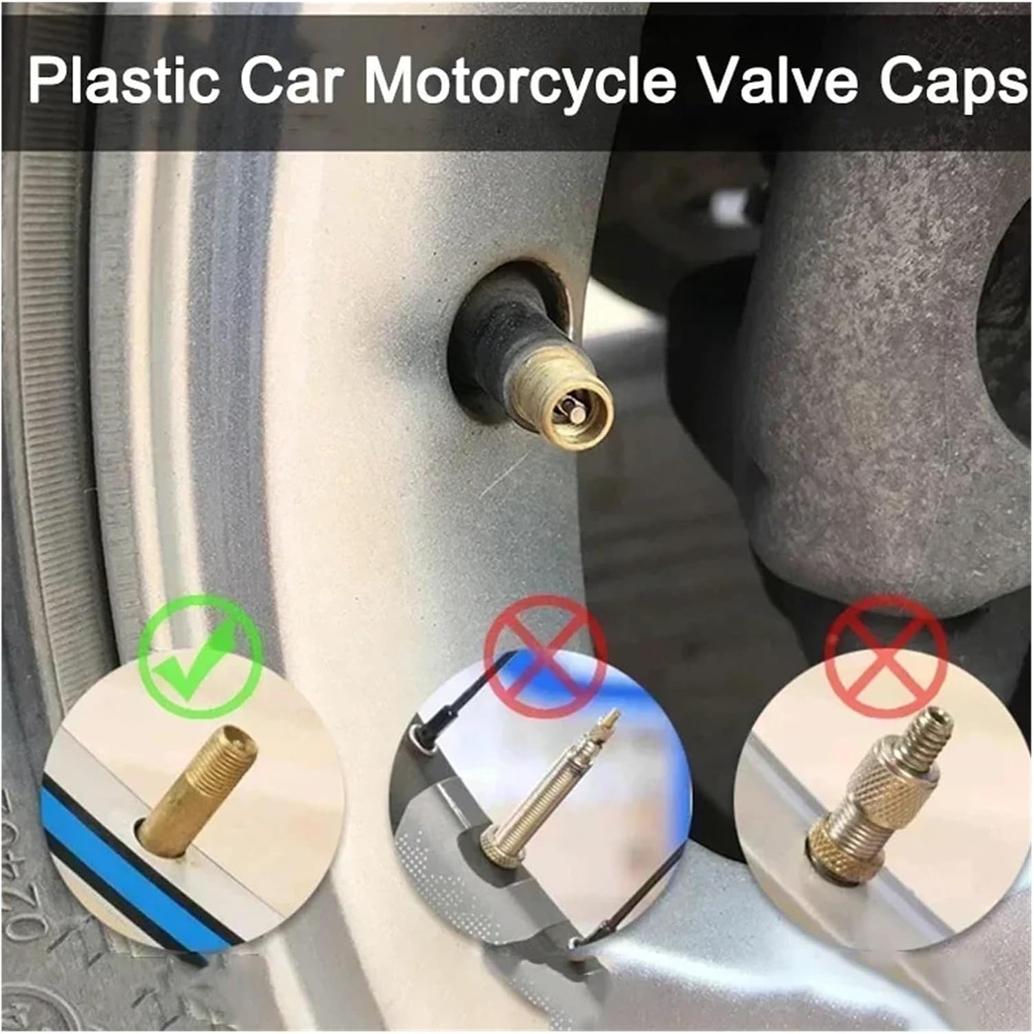 1000/4PCS Car Tire Valve Plastic Black Bike Tyre Valve Caps with O Seal Ring Dome Shape Dust Valve Compatible with Bicycles Motorcycles(1000PCS)