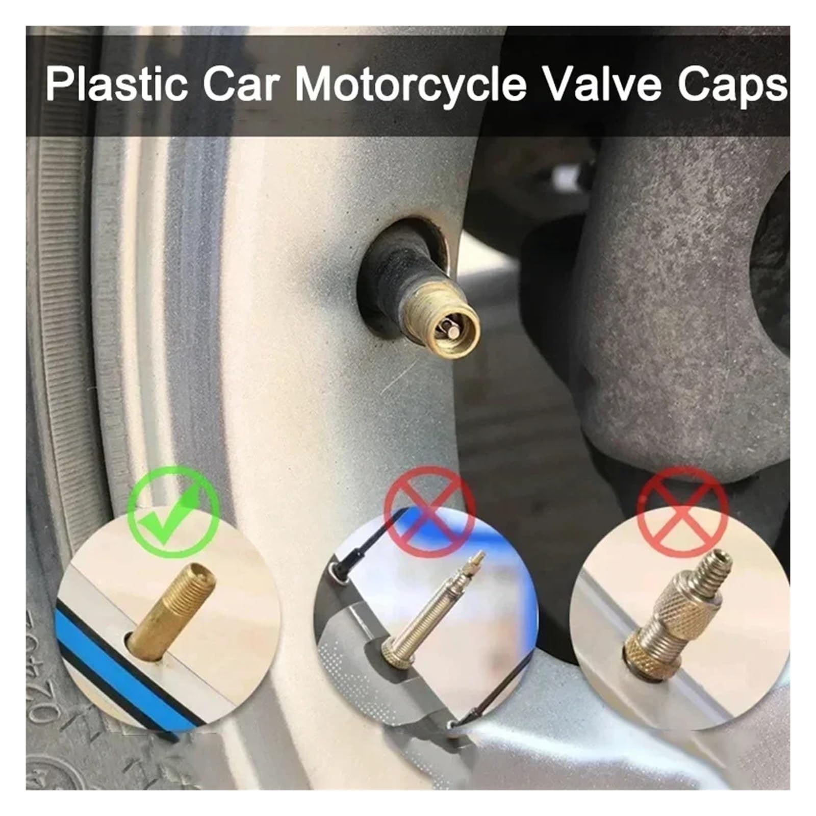 1000/4 pezzi Tappi valvola for pneumatici auto in plastica nera Tappi valvola for pneumatici bici con anello di tenuta O Valvola antipolvere a cupola compatibile con biciclette e motociclette(1000PCS)