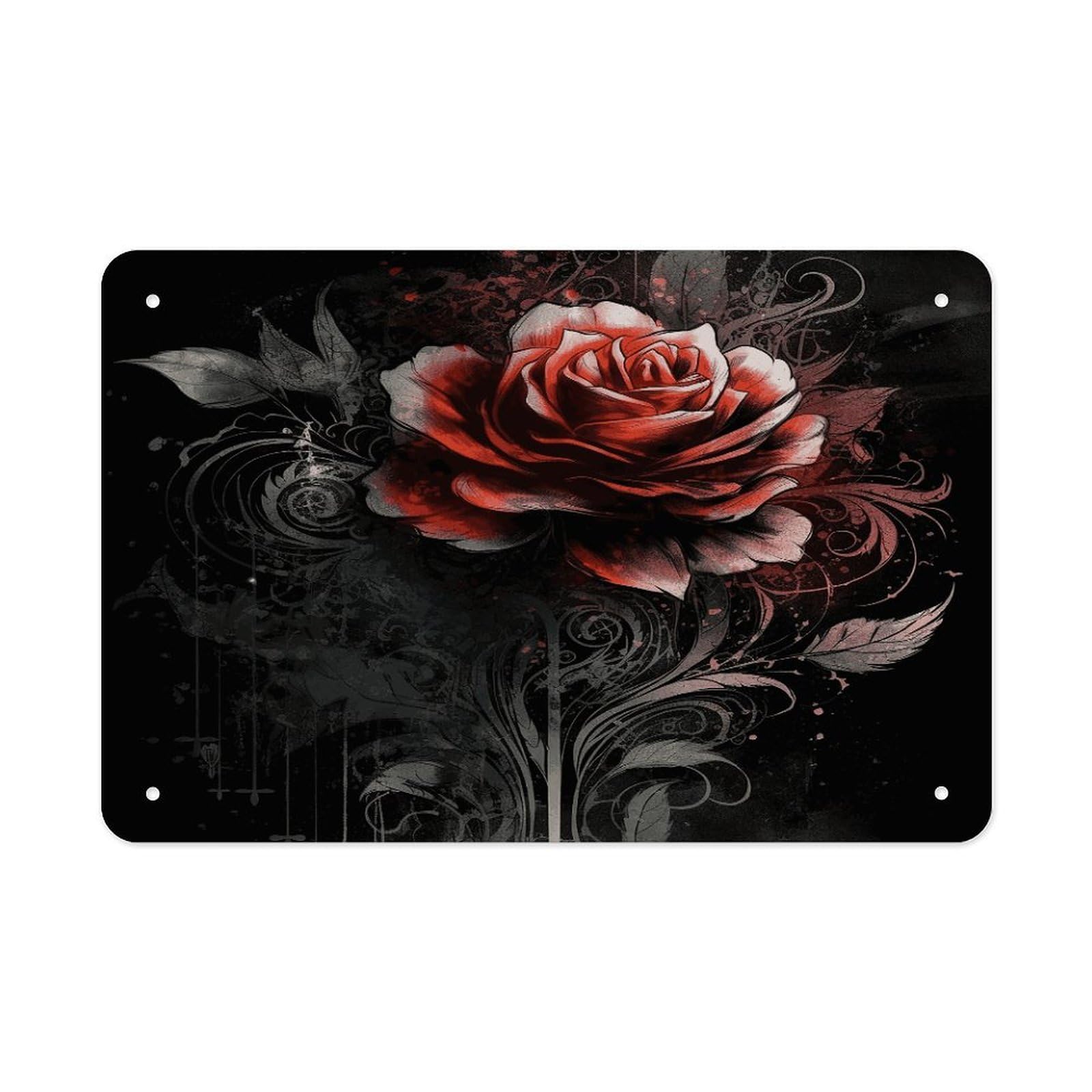 Fodpand Style Flat Rose Wall Art Metal Signs Tin Sign