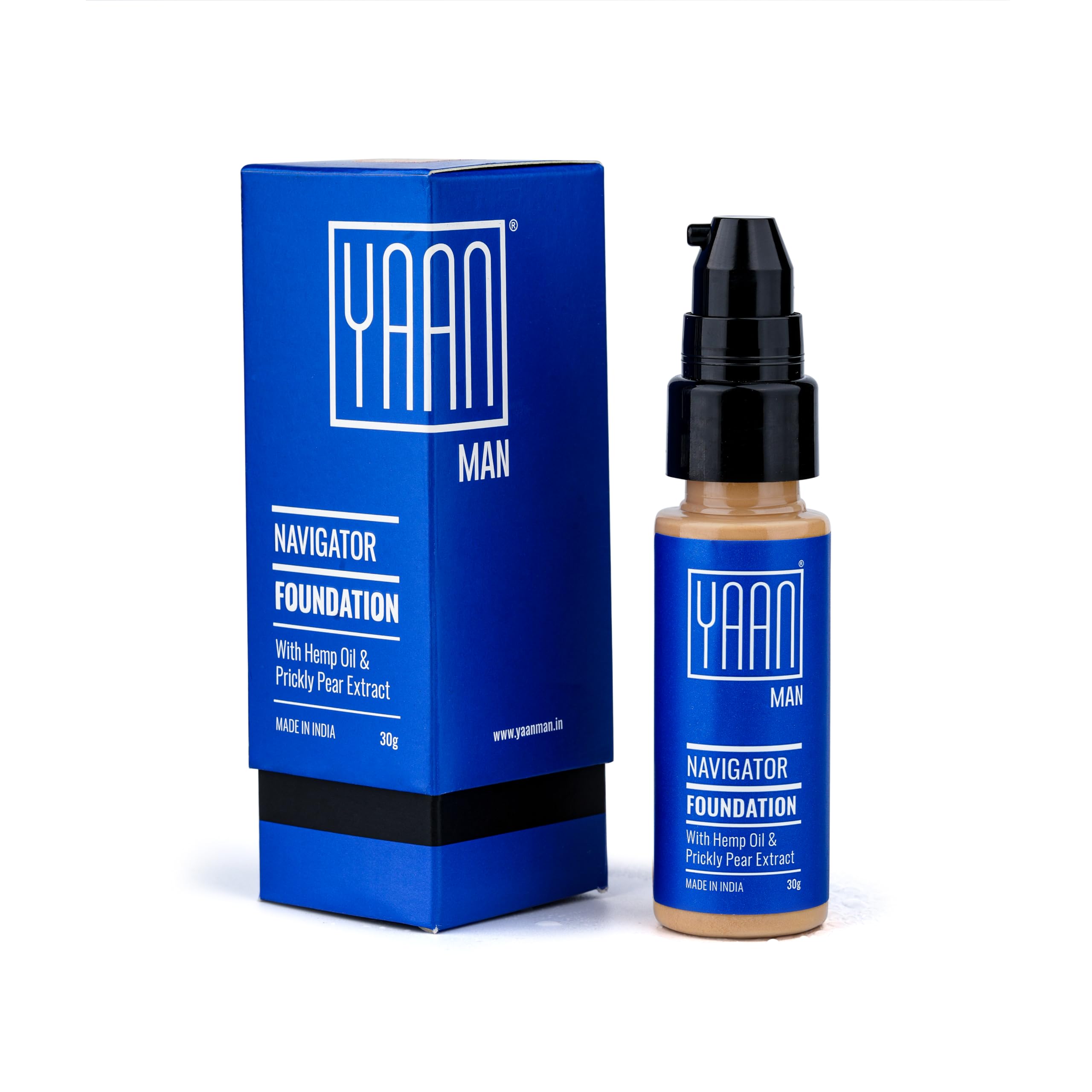 Yaan Man Cream Foundation, 30g | Light Weight, Invisible Make-up for Men | For Natural, Even and a Uniform Look | For All Skin Types (Light)