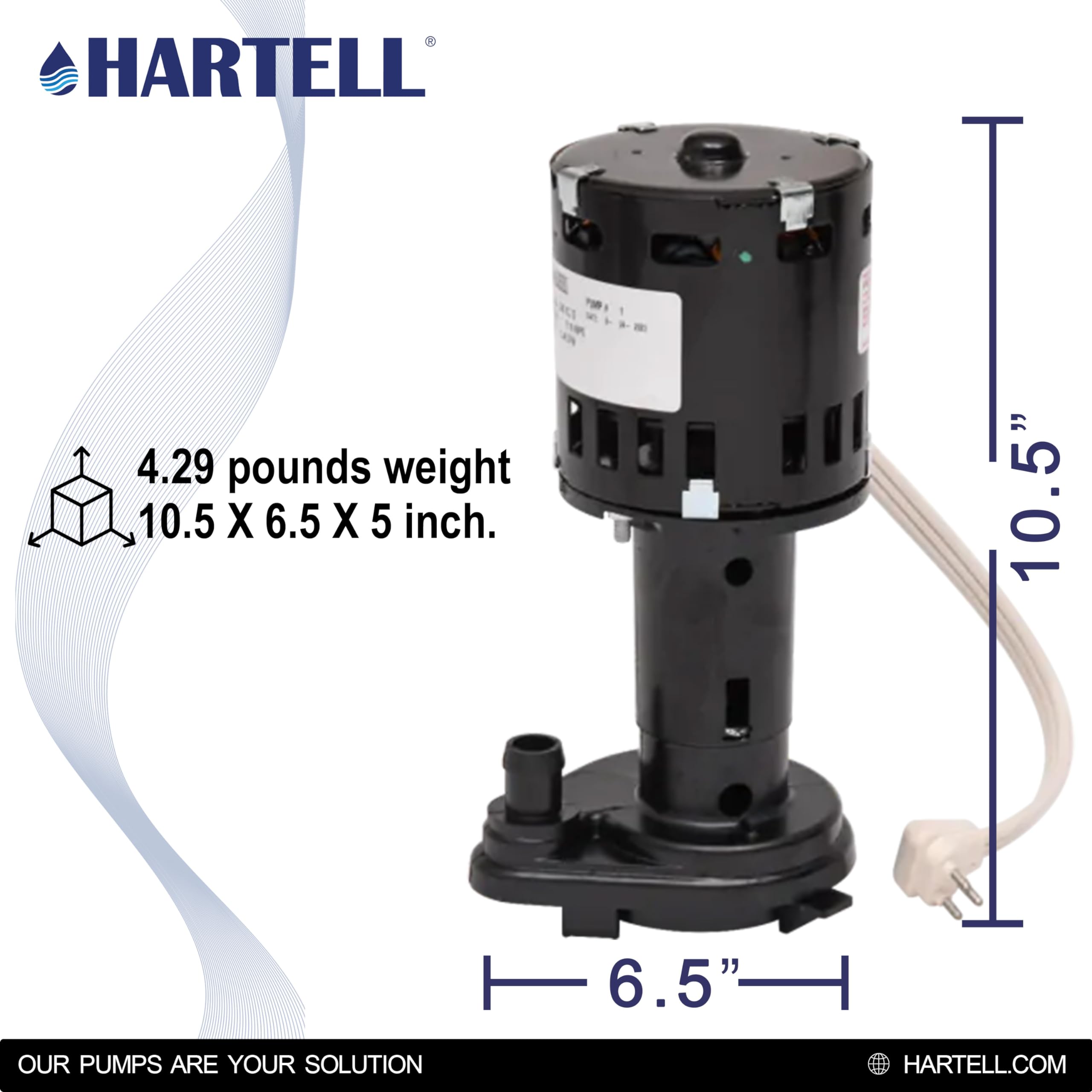 HARTELL HRIM-22-230 Replacement Ice Machine Pump, Replaces GPP-1MH-2P, GPP-3MH-2P, GPP-4MH-2P, GPP-3MH-2P6, 9161076-02, 9161079-02, 9161079-03 and 9161079-06