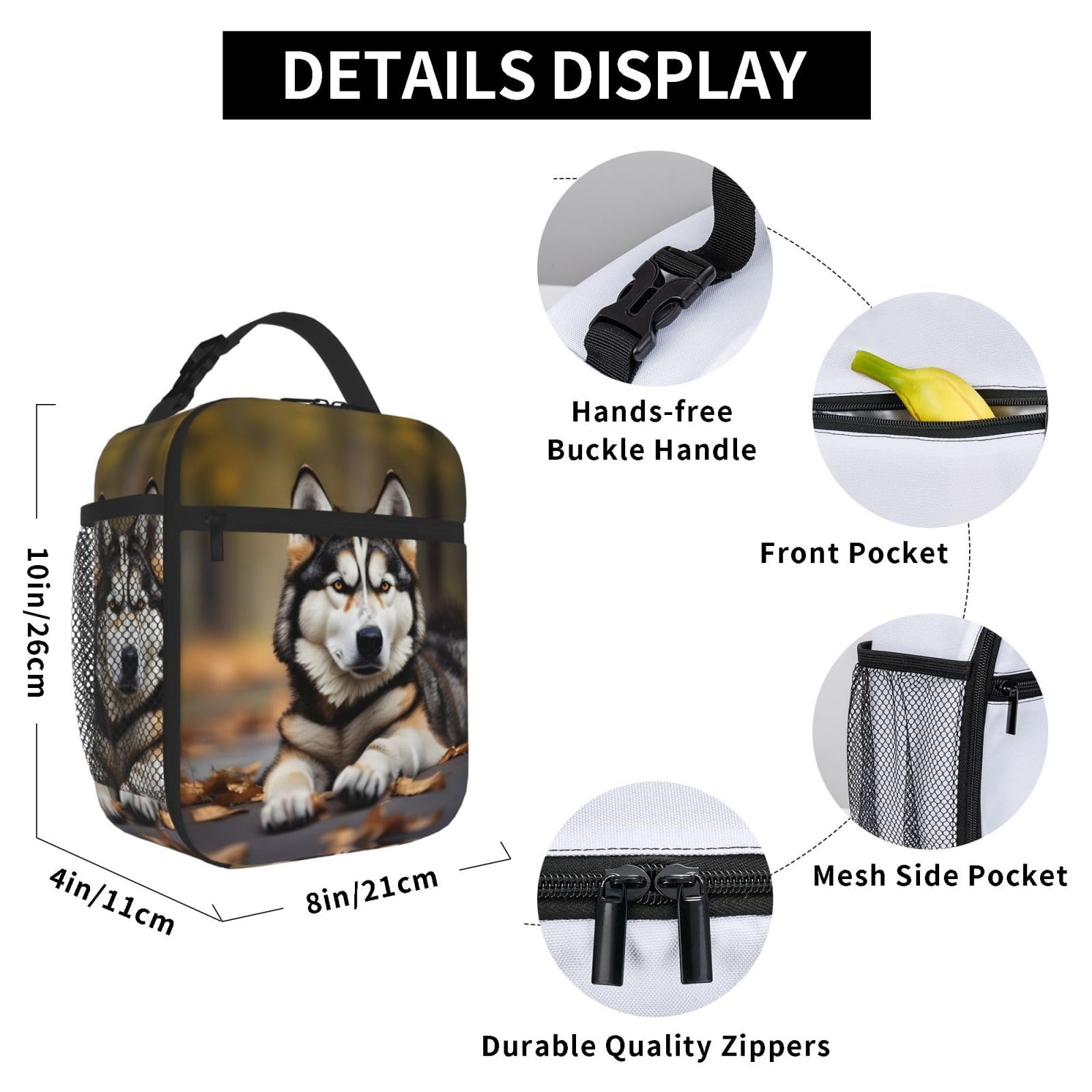 Borsa Termica Pranzo DIVCHI Grande 30x23x23 Cm - Isolata, Con Tasche, Per Ufficio, Picnic E Viaggi - 5