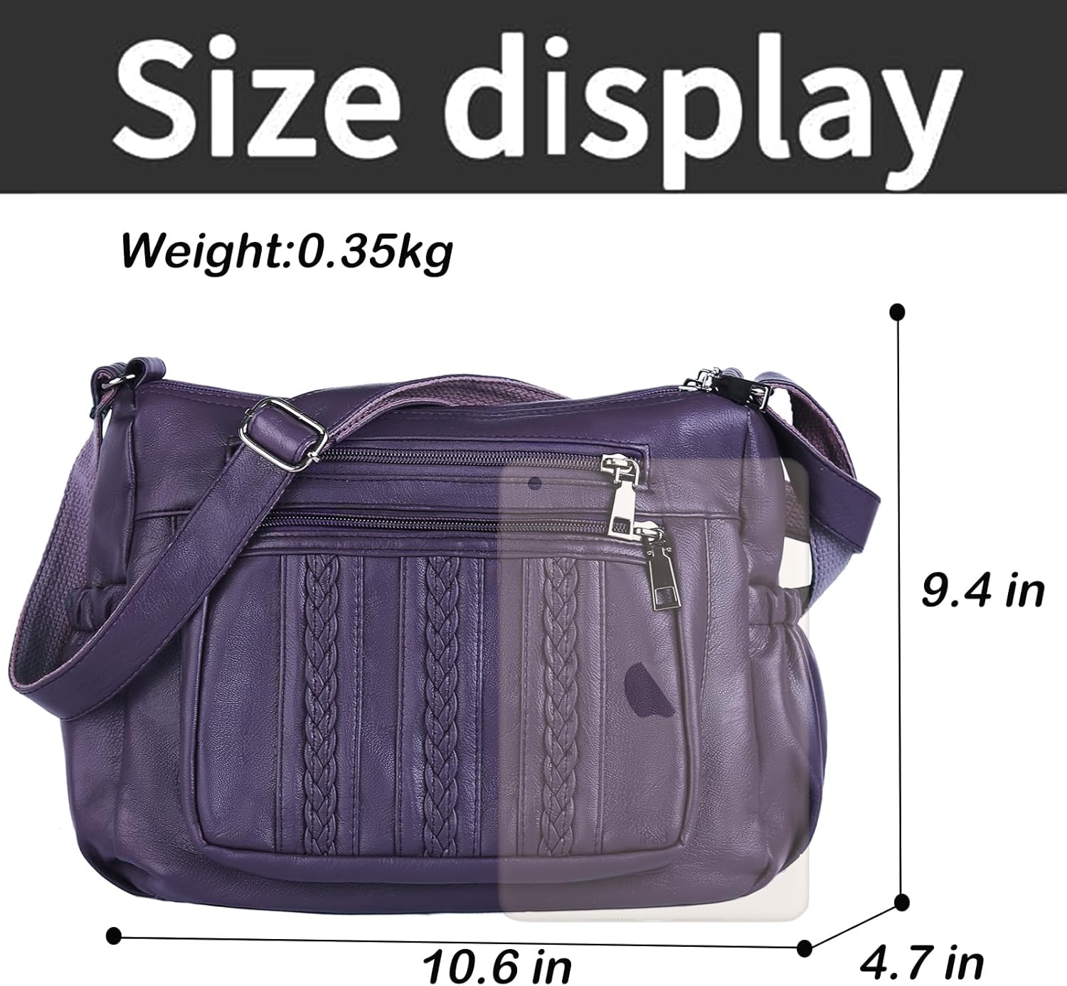 ELDA Purses for Women Pocketbooks Soft PU Leather Ladies Crossbody Purse Multi Pocket Shoulder Bag - Image 6