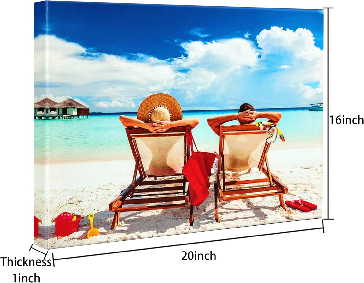 Personalized Pictures to Canvas for Wall 20x16 inches, Custom Prints with Your Photos Family/Pet/Kid/Lovers, Frame, 20x16in