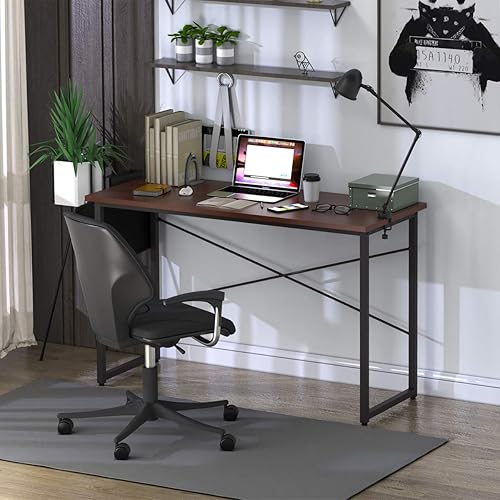 Miniatura 5 de Tangkula Escritorio para computadora con bolsa de almacenamiento, escritorio de estudio y escritura para oficina en casa, mesa para computadora